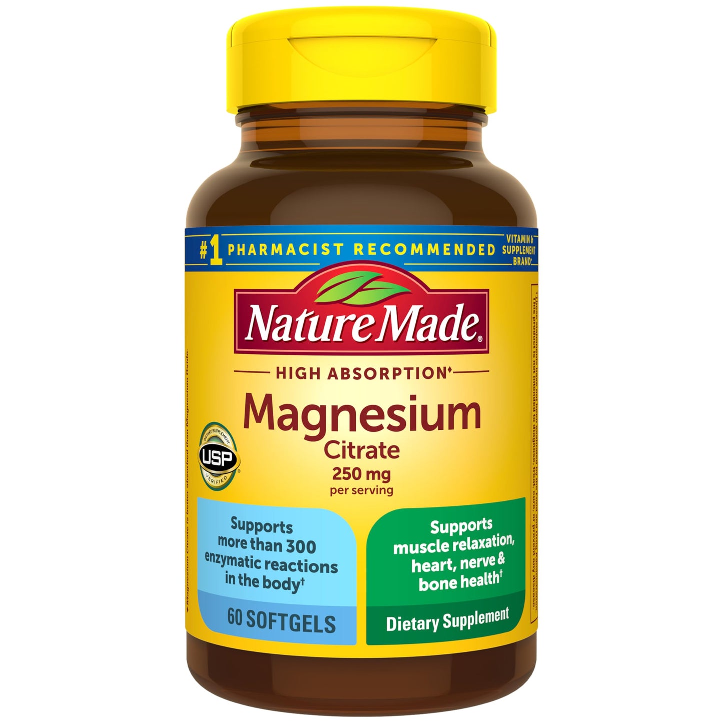 Nature Made Magnesium Citrate 250 mg Softgel, 60 Count