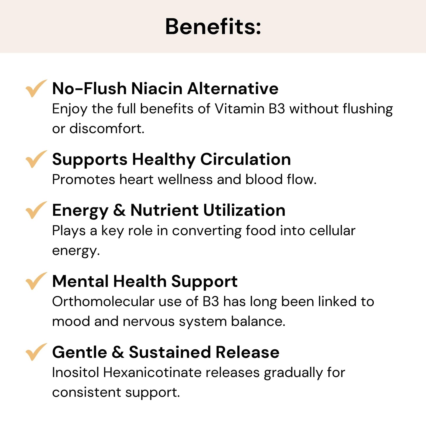 Revitalize Wellness Niacin Capsules Inositol Hexanicotinate, 90 Capsules