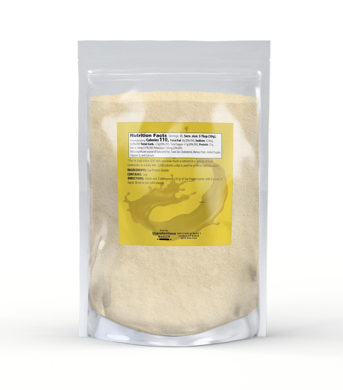 Unpretentious Soy Protein Isolate Powder, 32 Servings
