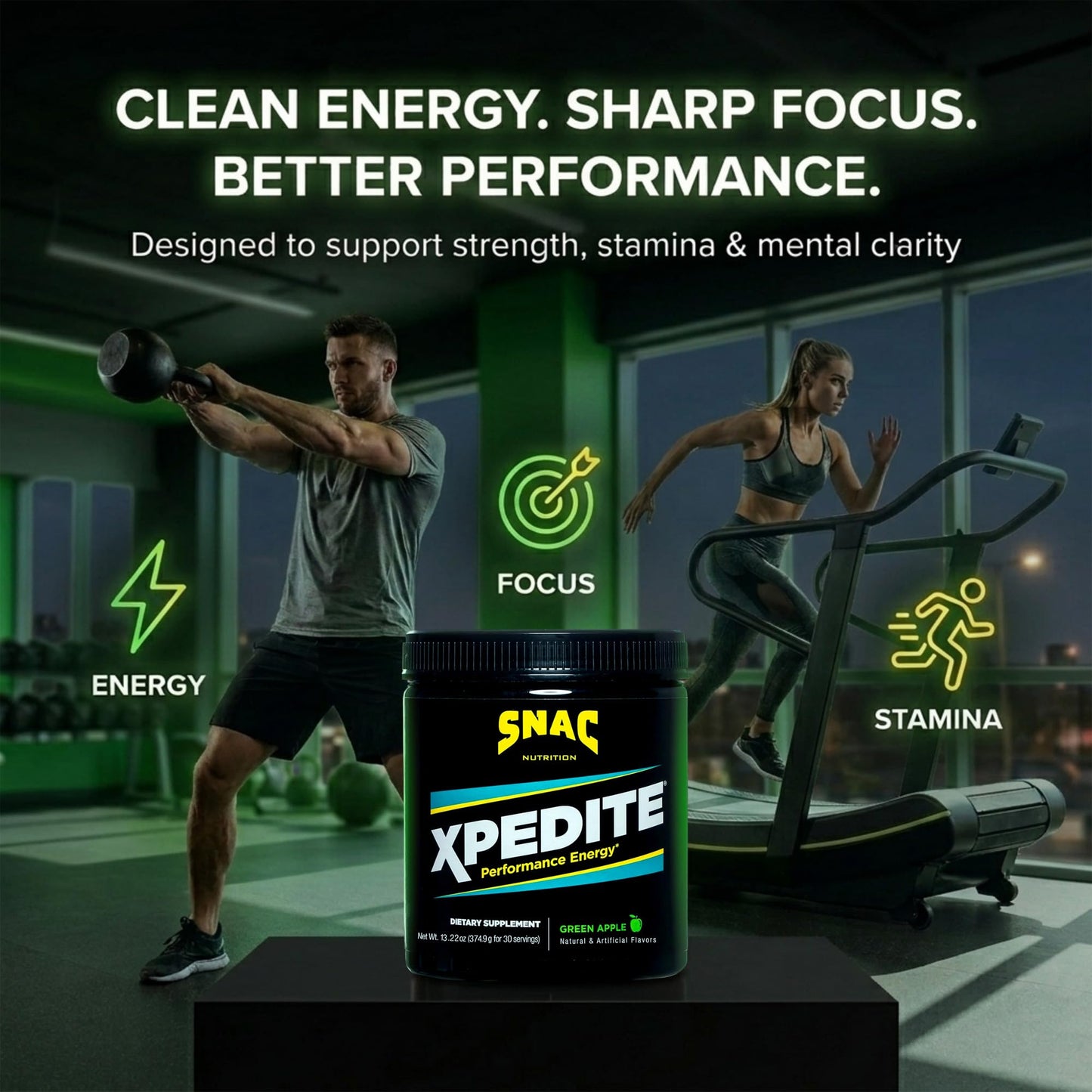 SNAC XPEDITE Pre-Workout Powder 11.2 Ounce