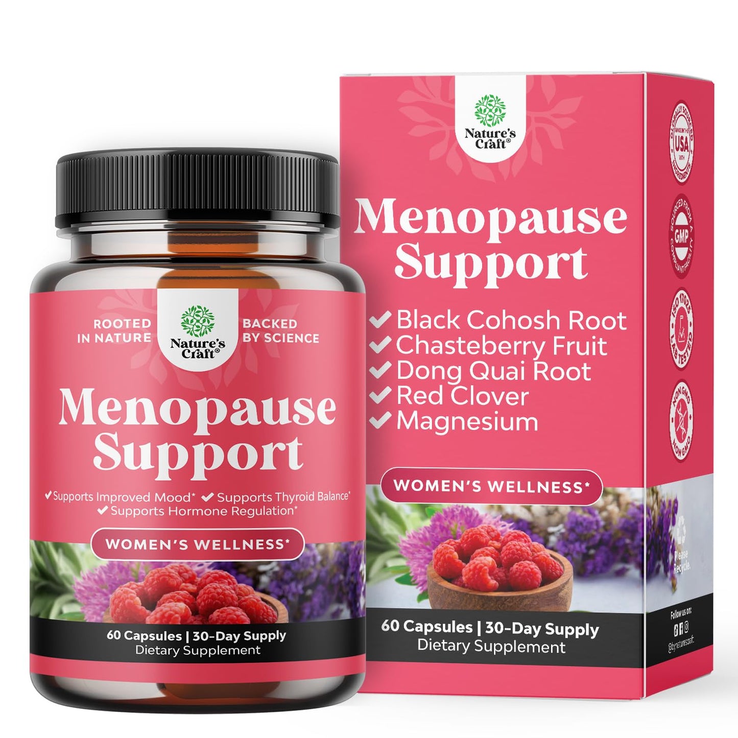 Natures Craft Complete Herbal Menopause Supplement for Women Capsules 60 Count