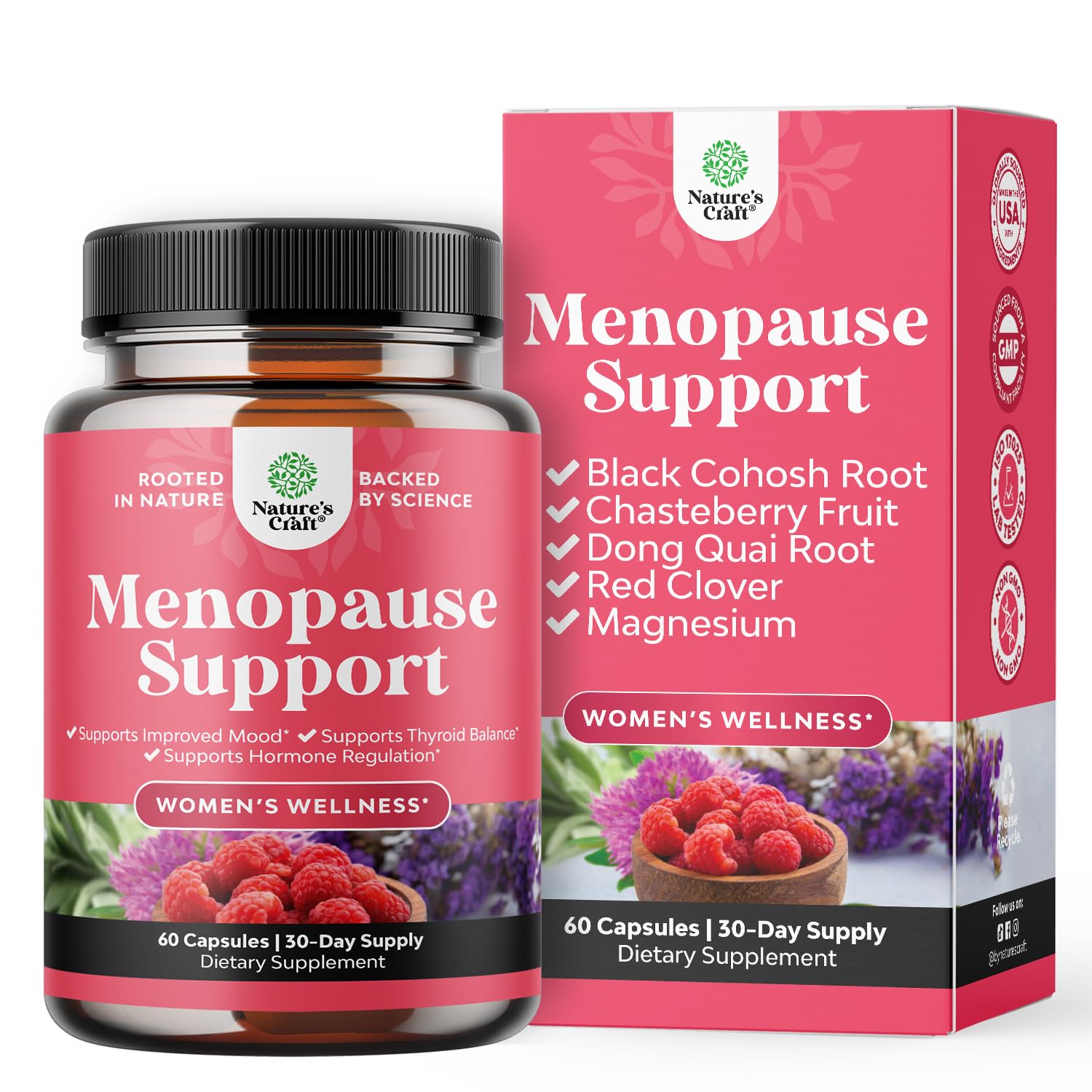 Natures Craft Complete Herbal Menopause Supplement for Women Capsules 60 Count