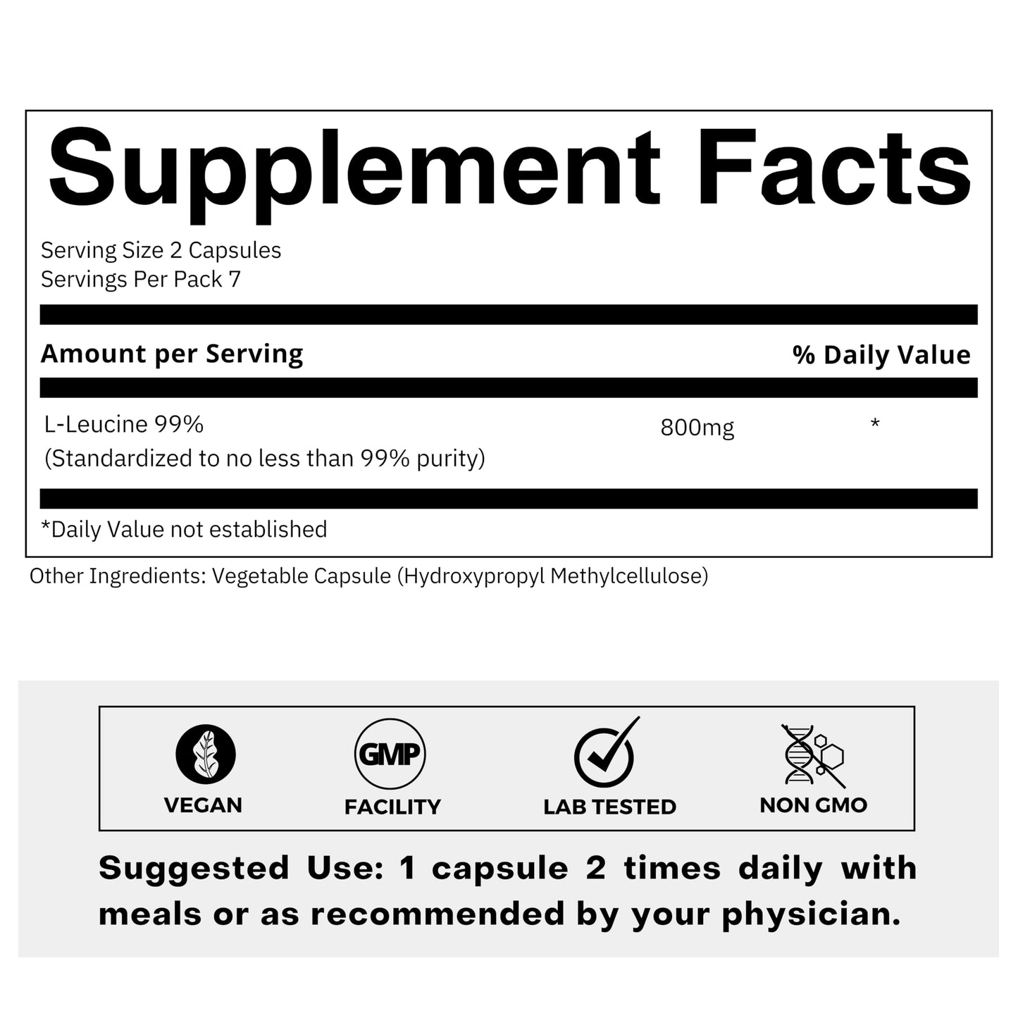 FOLIUS LABS L Leucine Capsule 14 Count