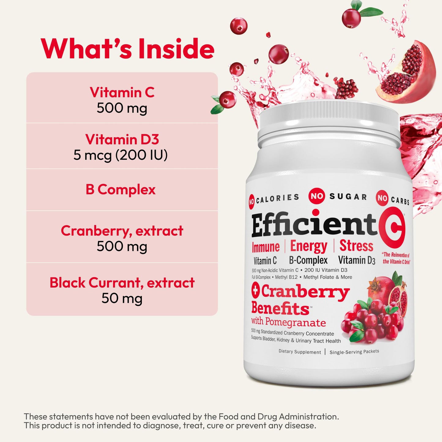 ANDREW LESSMAN Efficient C + Cranberry Benefits Powder, 30 Packets