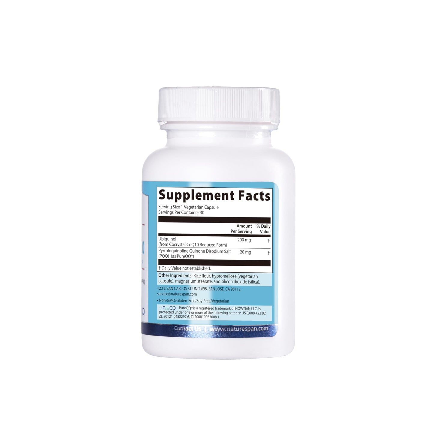 NATURESPAN Super Coenzyme-200 mg UBIQUINOL CoQ10 with 20mg PQQ, 30 Capsules