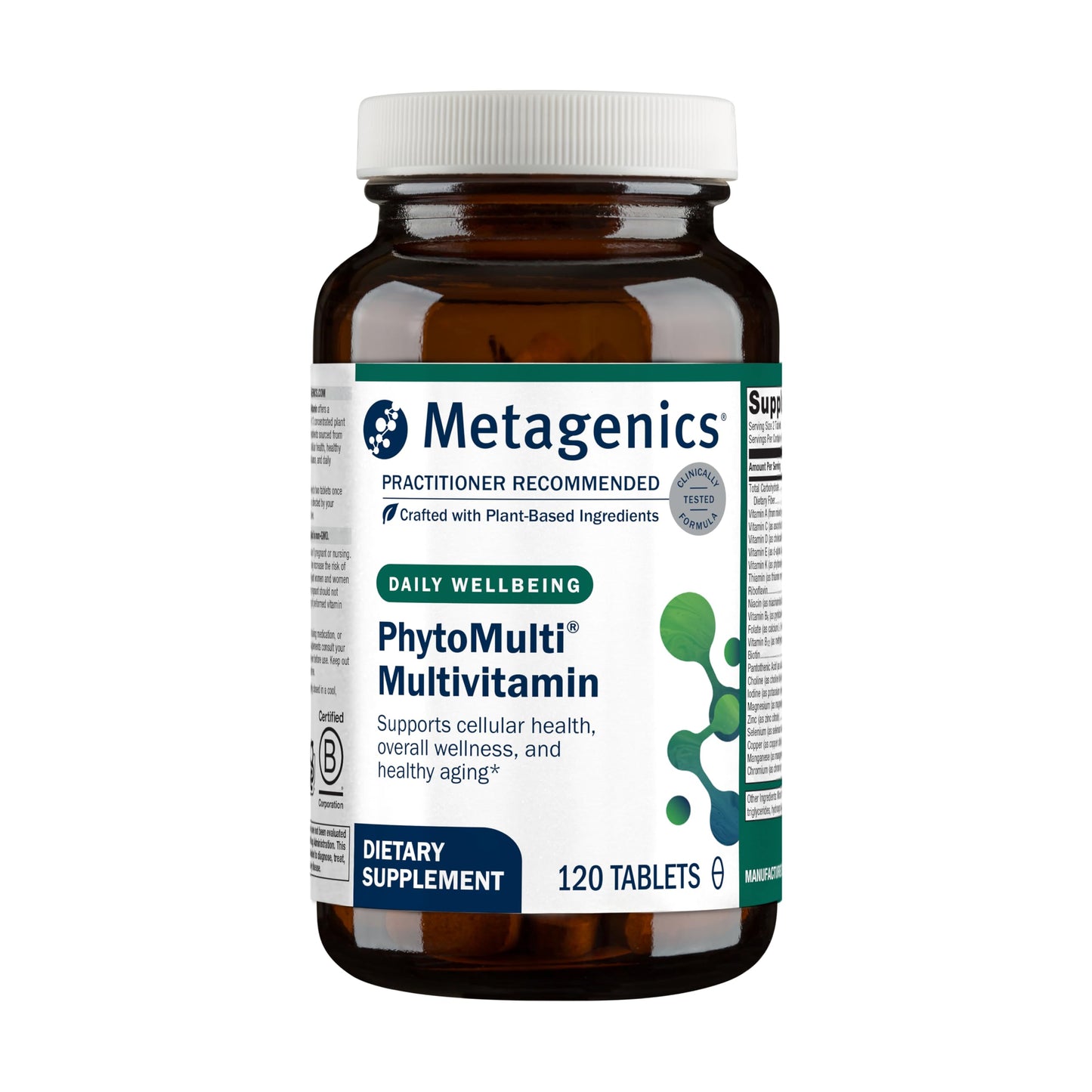 Metagenics PhytoMulti Multivitamin Without Iron-Daily Multi for Men & Women with 20+ Vitamins, Minerals & Phytonutrients for Antioxidant & Immune Support, Non-GMO, Gluten-Free, 120 Tablets