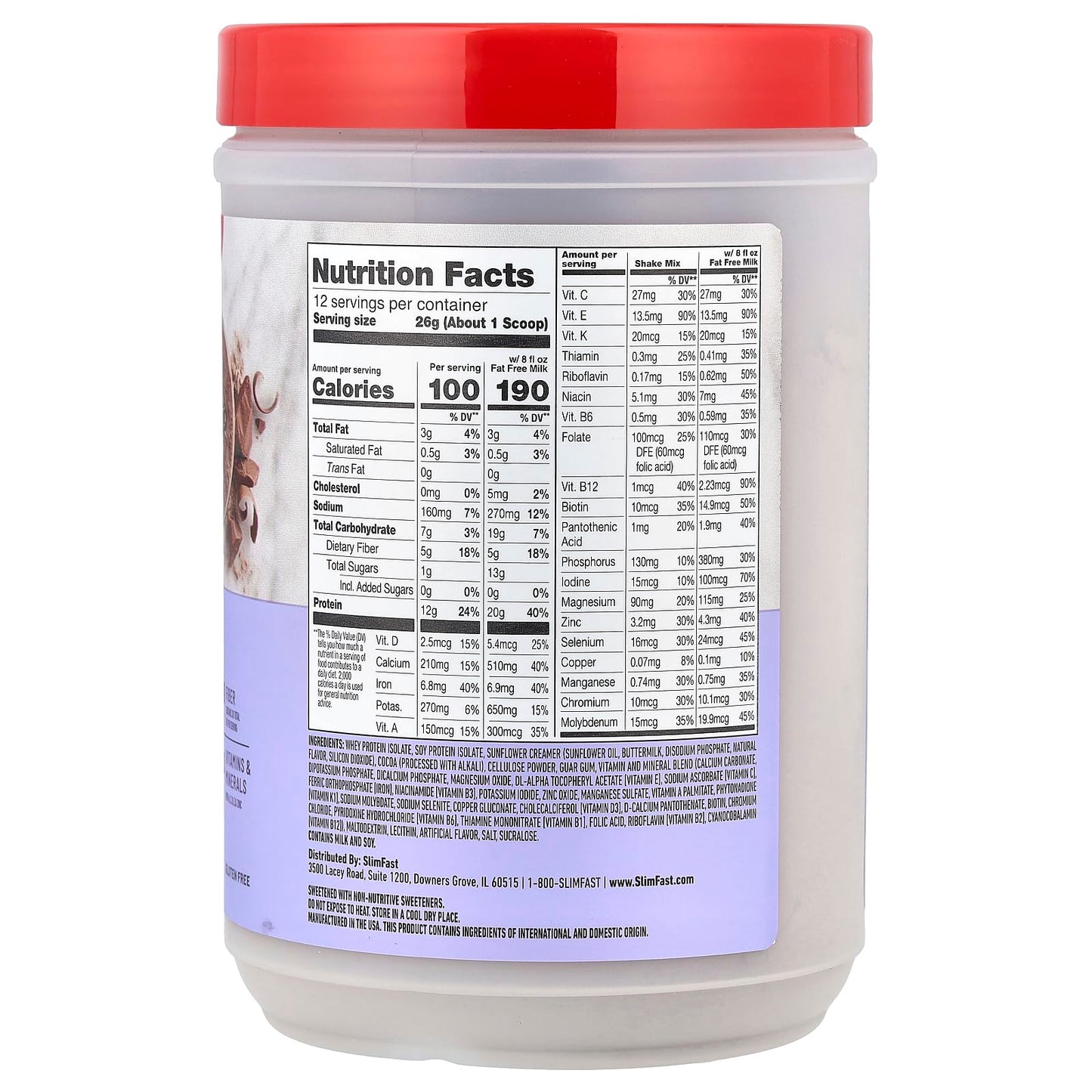 SlimFast Advanced Nutrition Creamy Chocolate Smoothie Mix Powder 11.4 oz
