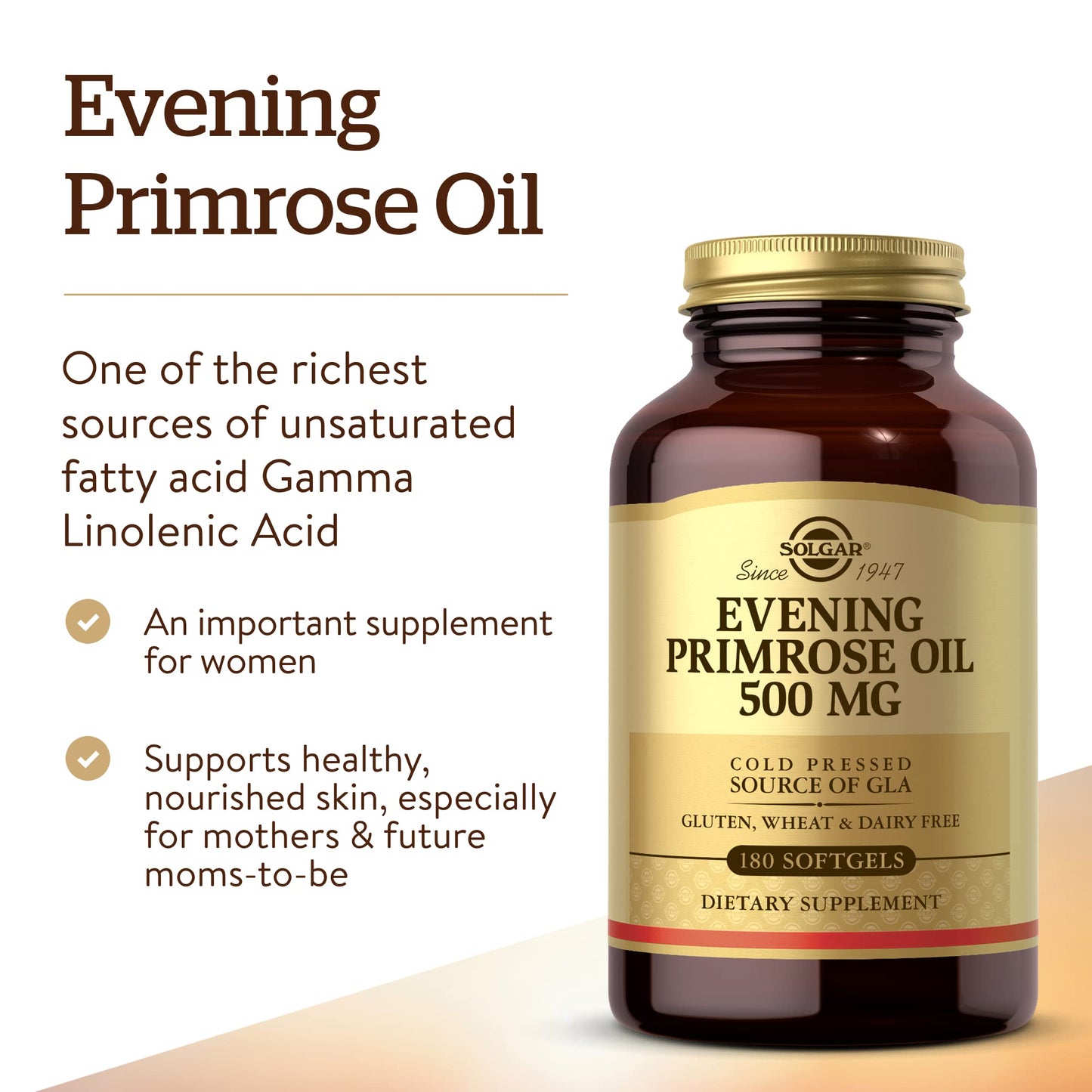 Solgar Evening Primrose Oil 500 mg Softgel, 180 Softgels