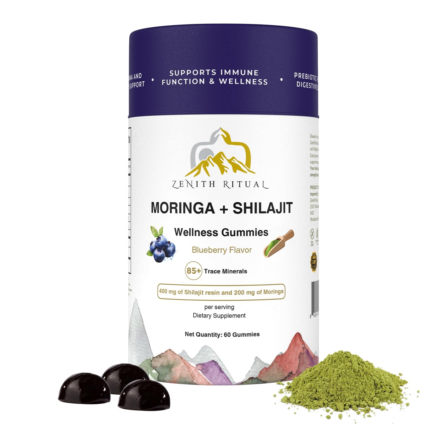 ZENITH RITUAL Shilajit Gummies with Moringa 60 Gummies