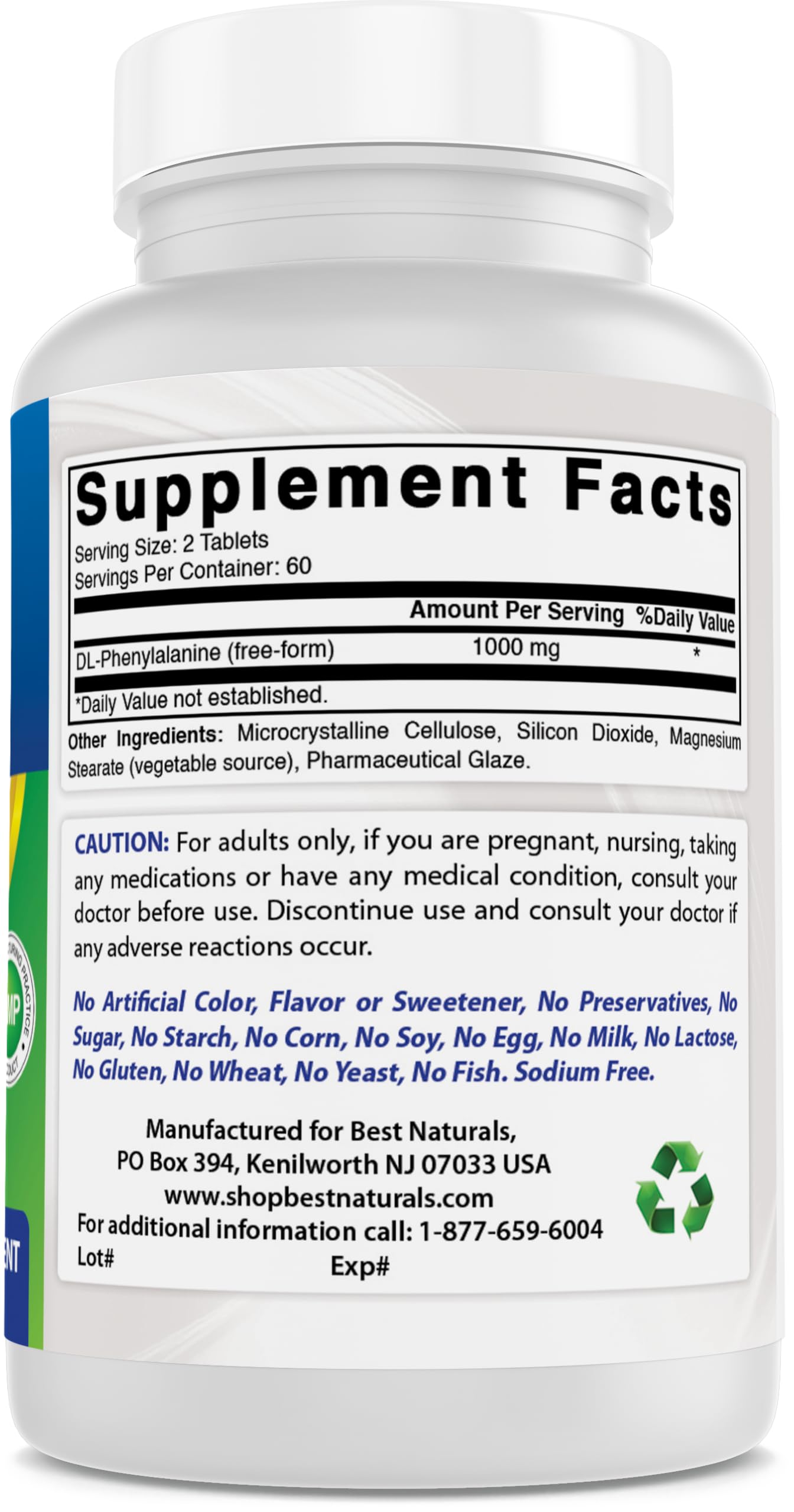 Best Naturals DLPA 500 mg Tablet, 120 Tablets