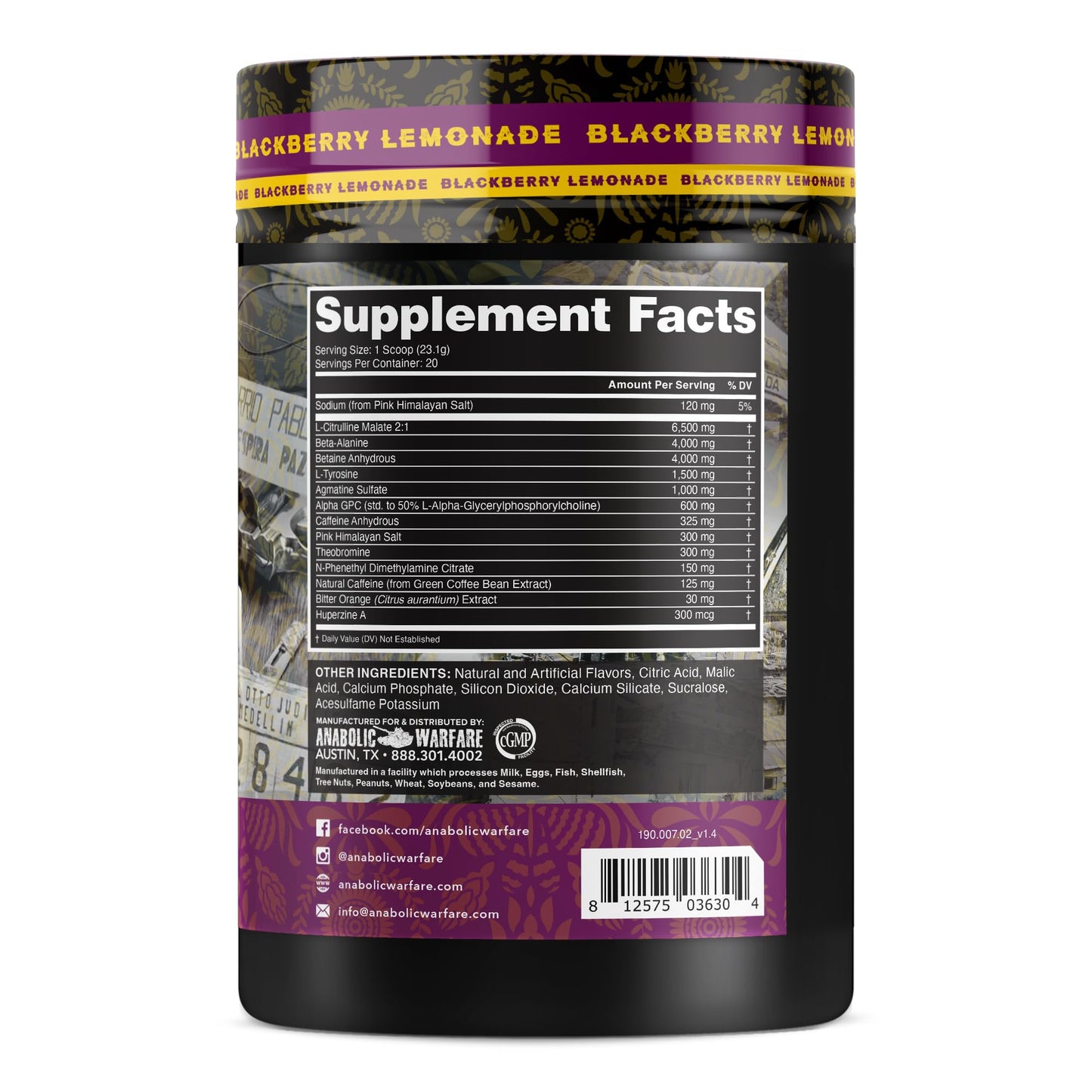Anabolic Warfare Stim Lord Pre-Workout Powder 1.01 Pound