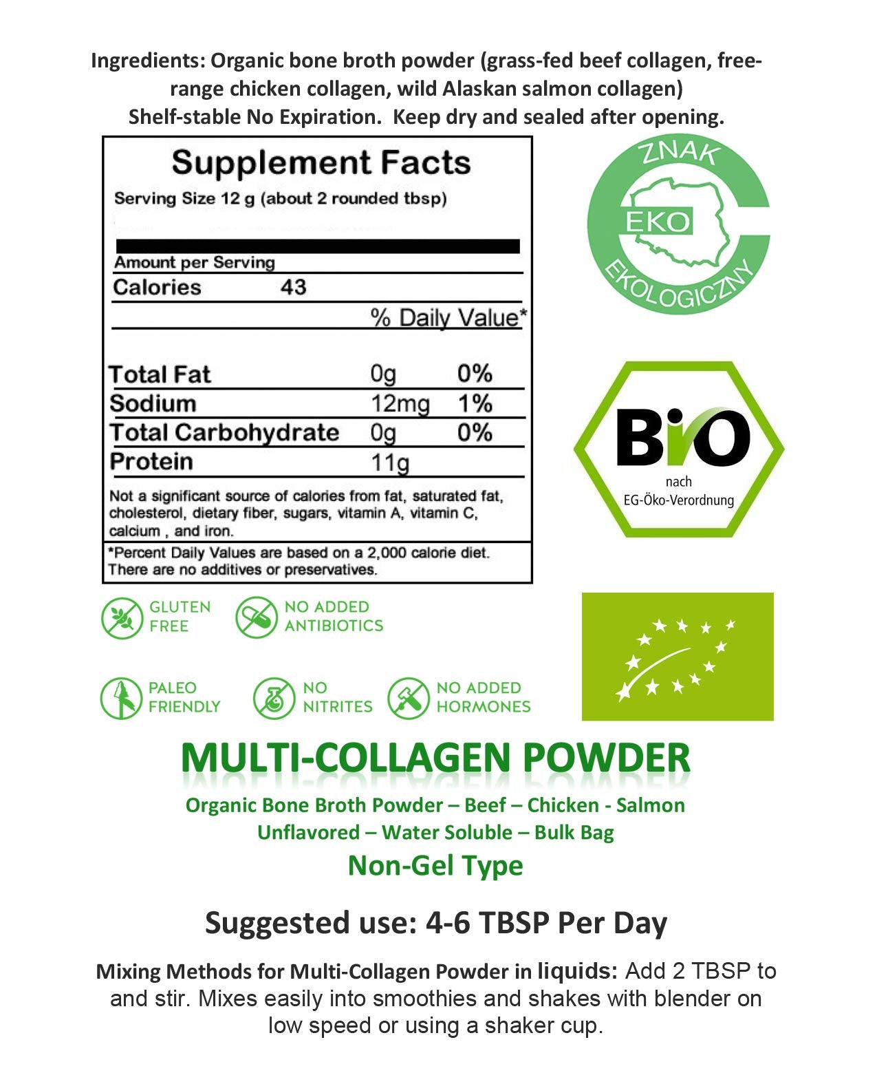 Sun Cow Grass Multi Collagen Protein Powder Organic, 4.85 Pound
