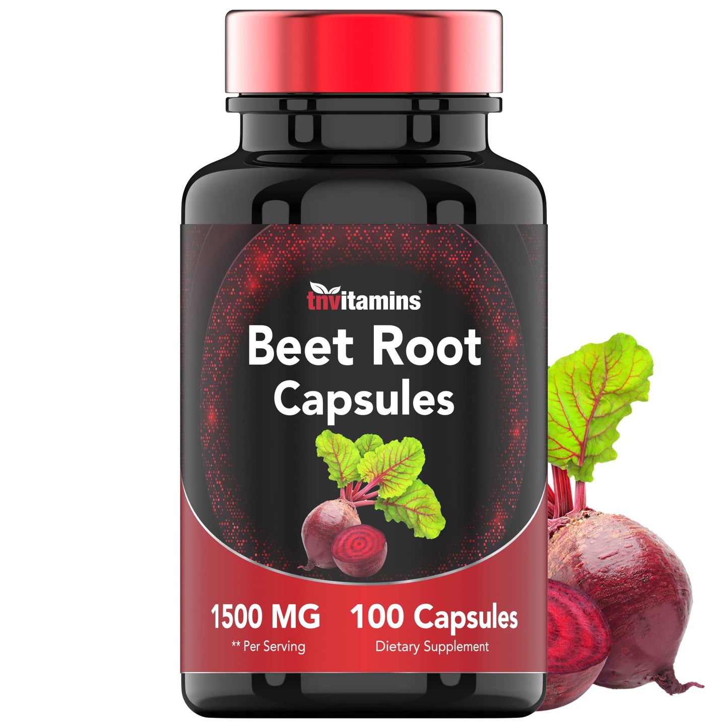 TNVitamins Beet Root 1500 mg Capsules, 100 Count