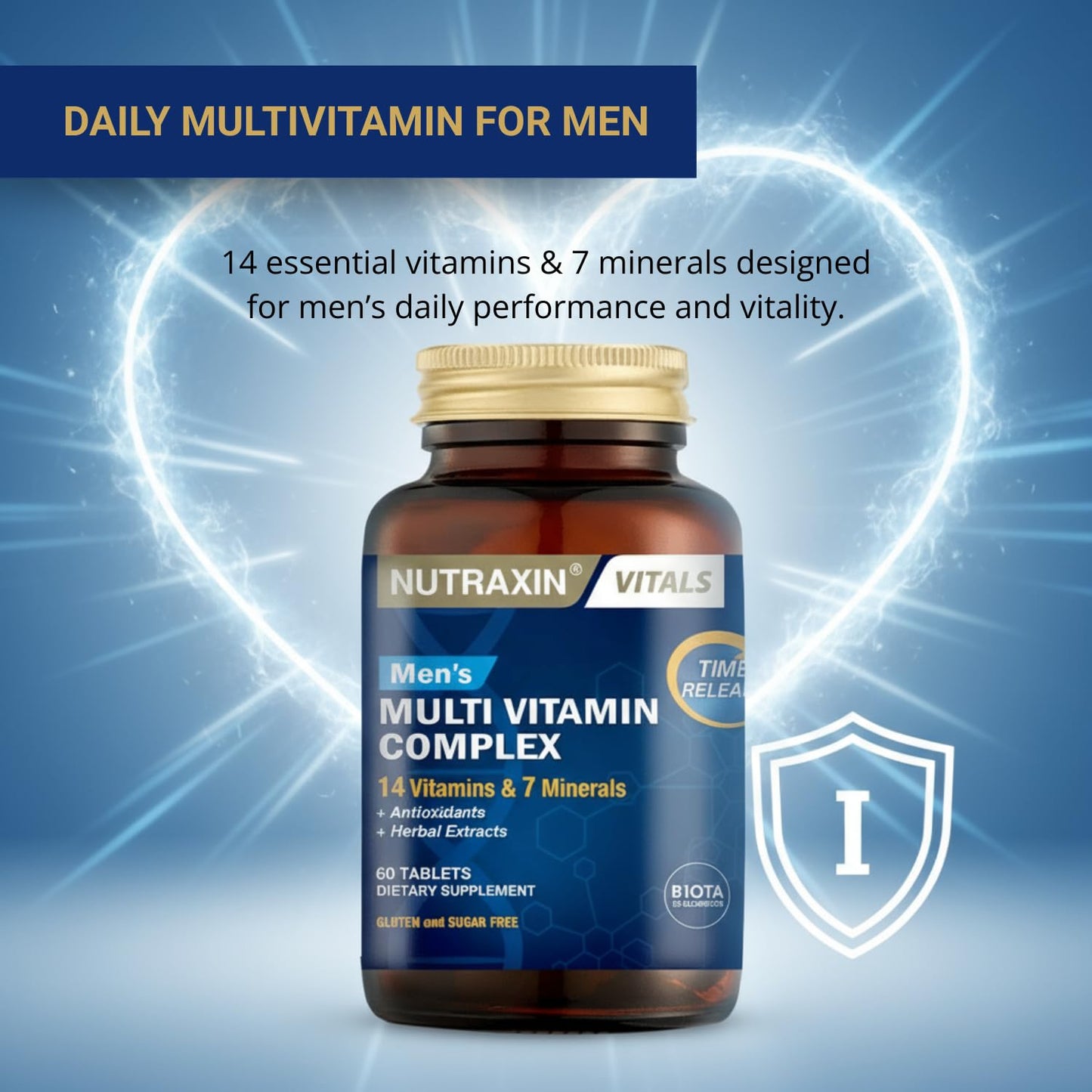 Nutraxin Men's Multivitamin & Mineral Complex Capsule, 60 Capsules