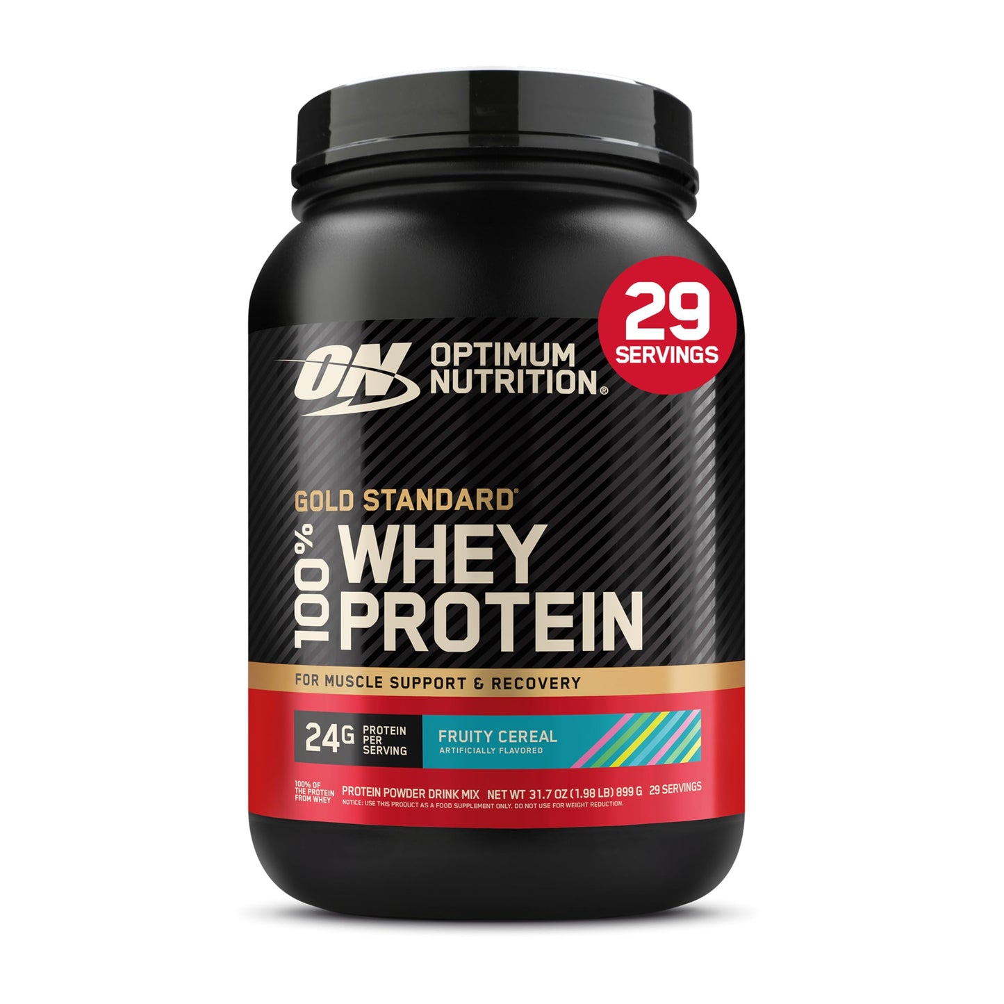 Optimum Nutrition Gold Standard 100% Whey Protein Powder, Fruity Cereal, 32 Servings