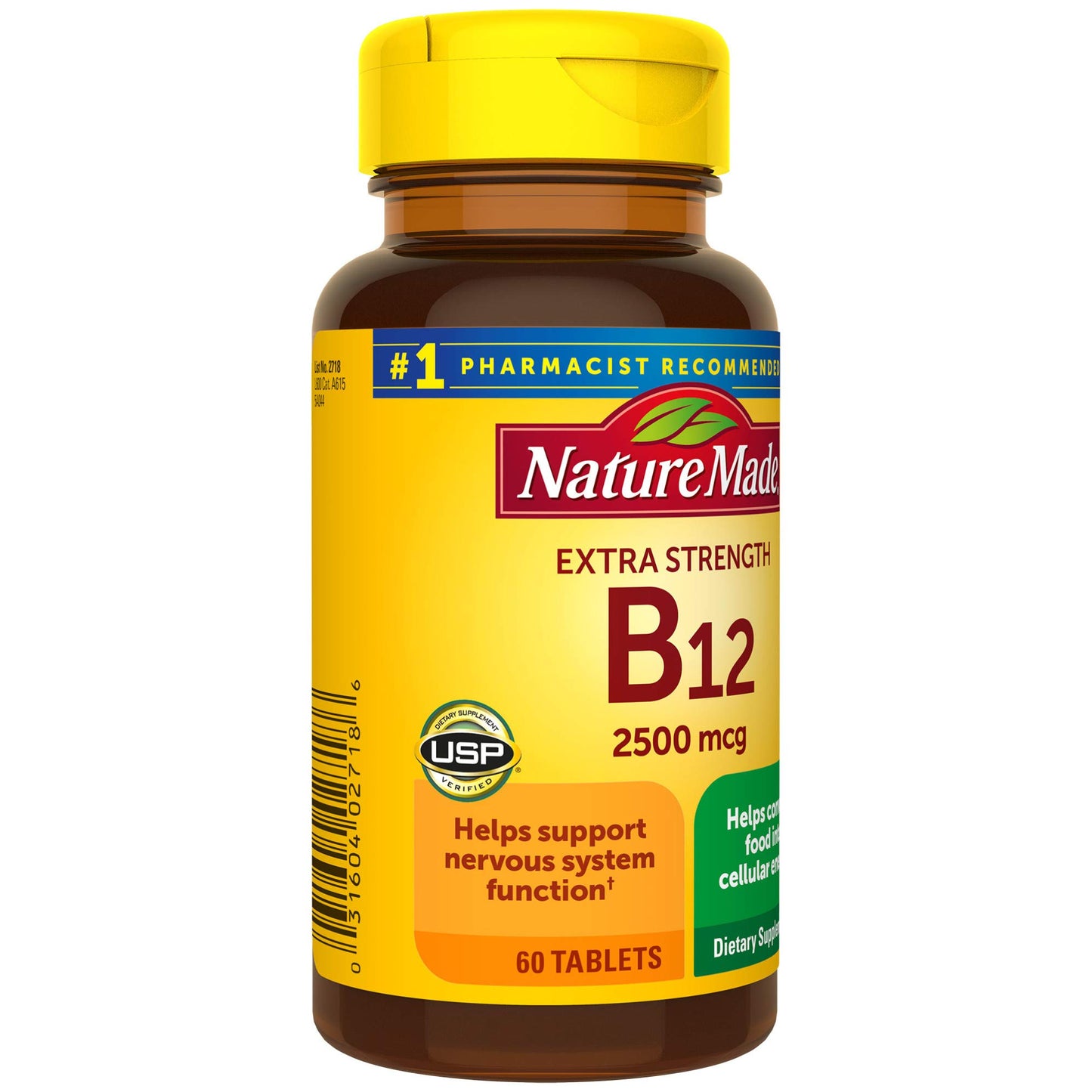 Nature Made Extra Strength Vitamin B12 2500 mcg Tablets, 60 Count