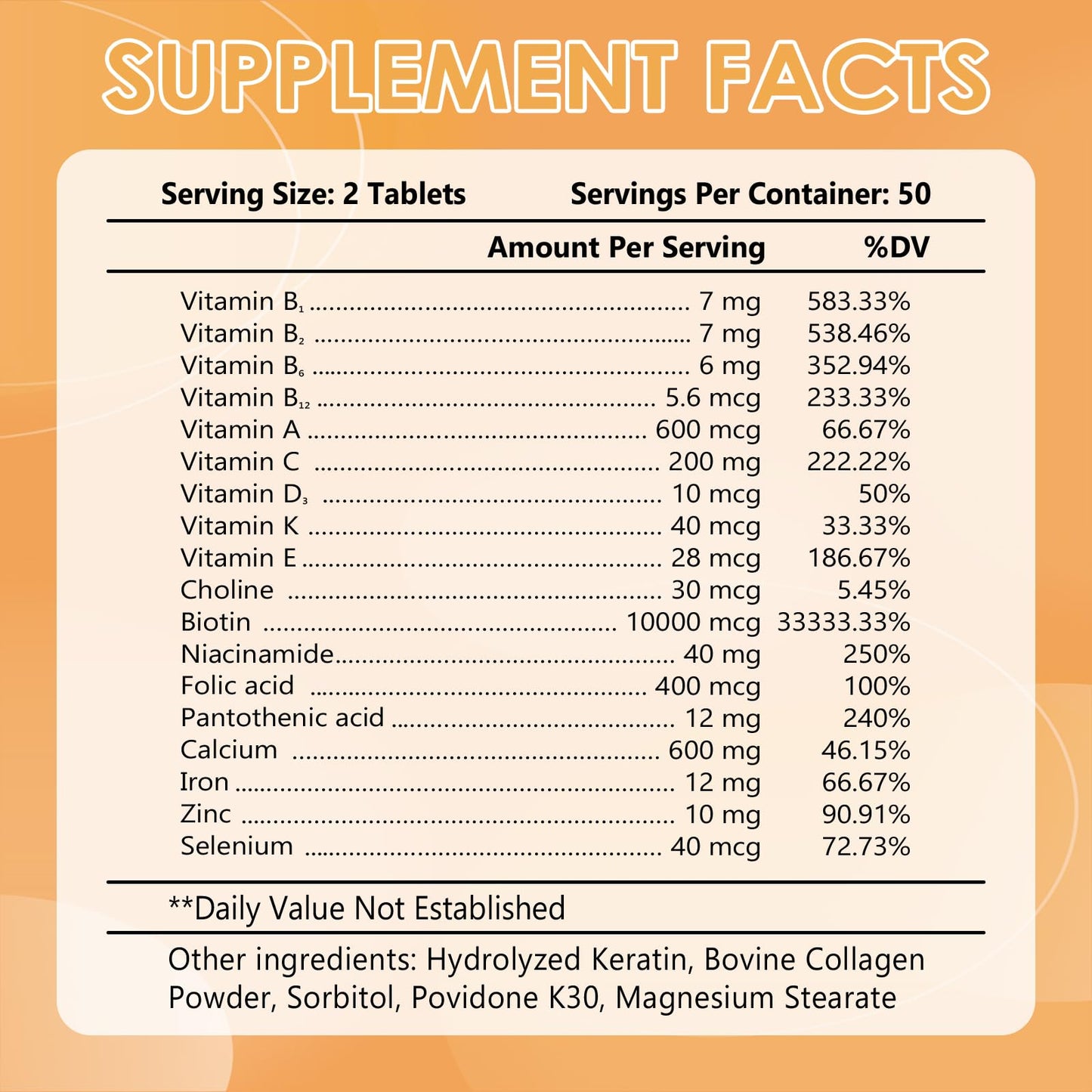 CANLIST Hair Skin and Nails Multi-Vitamin for Men & Women, 100 Tablets