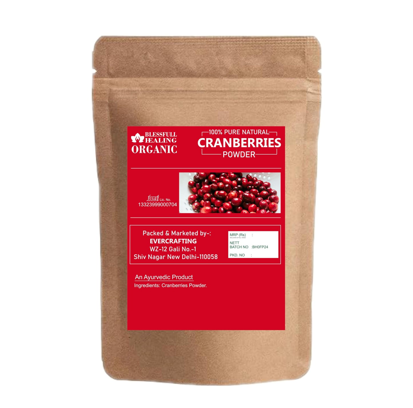 Blessfull Healing Organic Cranberries Powder 100 Gram