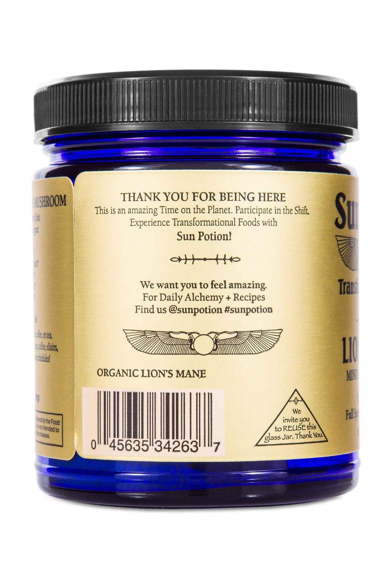 Sun Potion Lion's Mane Mind Power Mushroom Powder 3.5 oz
