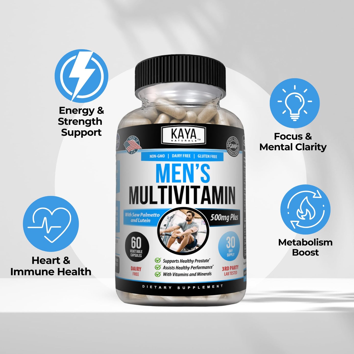 Kaya Naturals Men's Prostate Multivitamin Capsule, 60 Count