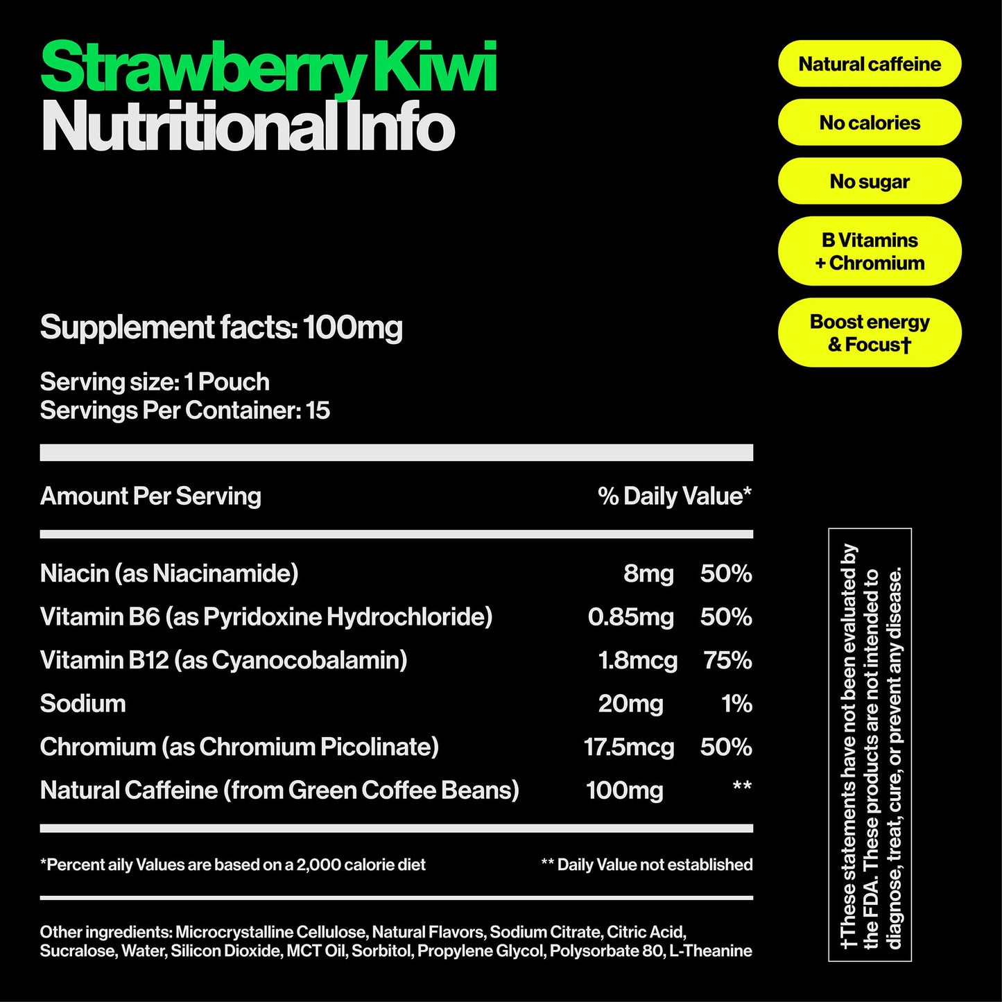 Wip Energy Pouches 100mg Natural Caffeine, 45 Capsules