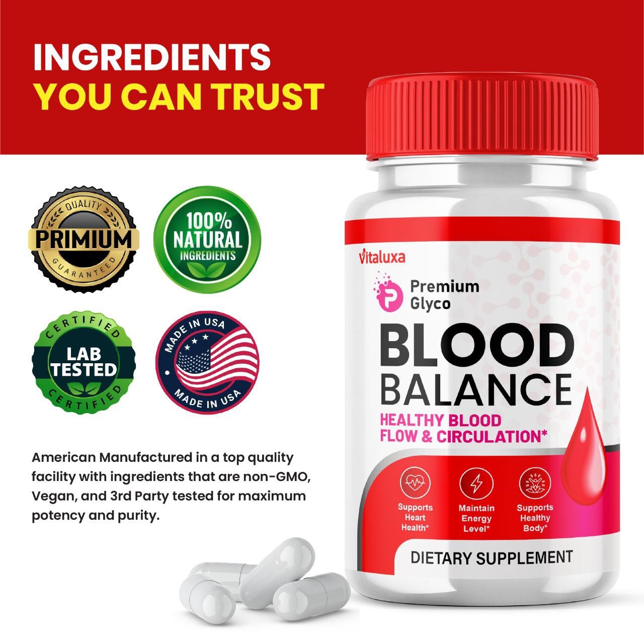 Vitaluxa Premium Glyco Capsules 180 Capsules
