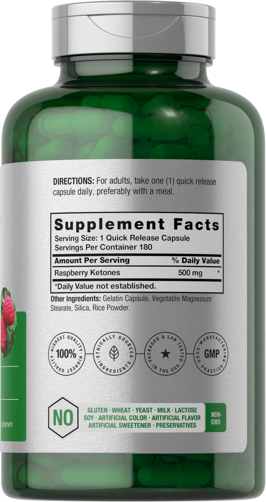Horbäach Raspberry Ketones 500mg Capsule, 180 Capsules