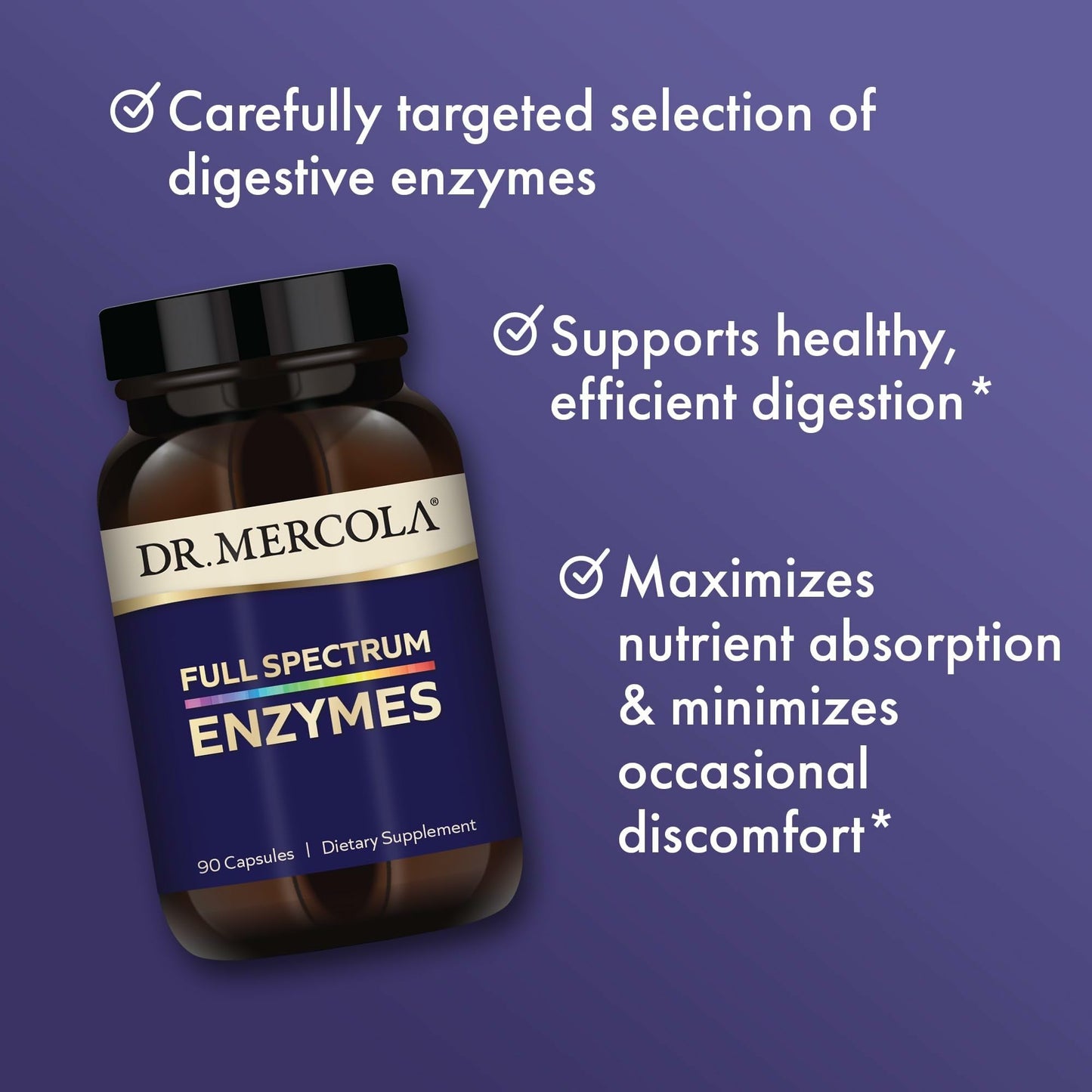 Dr. Mercola Full Spectrum Enzymes, 90 Capsules