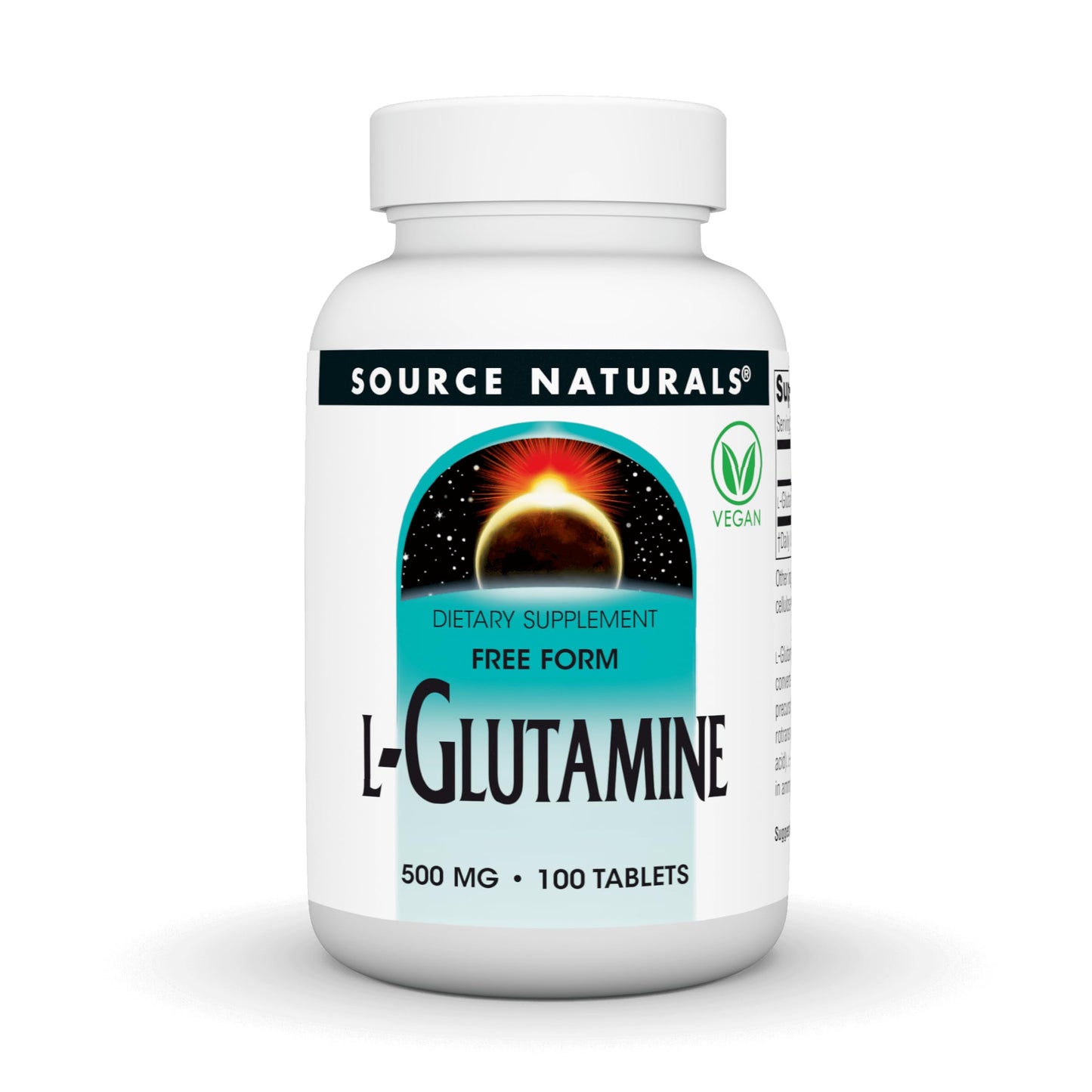 Source Naturals Free Form L-Glutamine 500mg Tablet, 100 Count