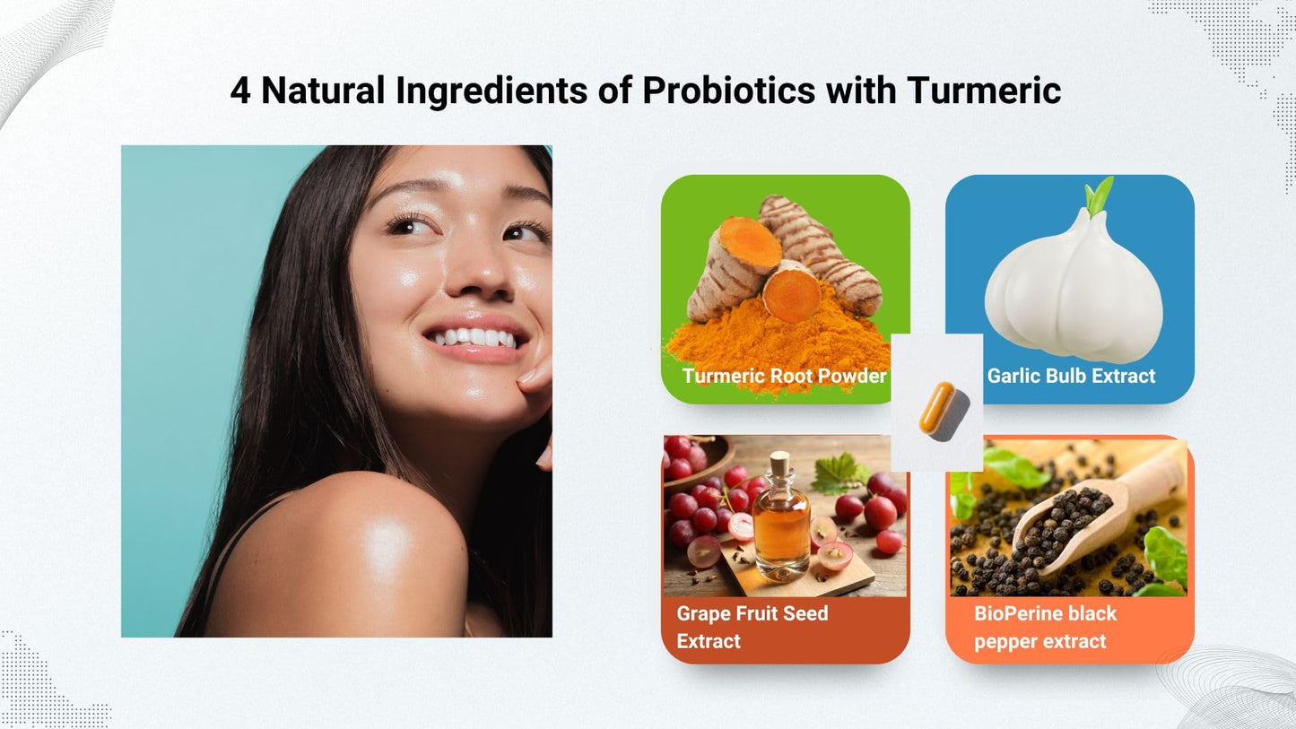 EVER VITALESSENTIALS LLC Probiotics with Turmeric Capsule 30 Capsules