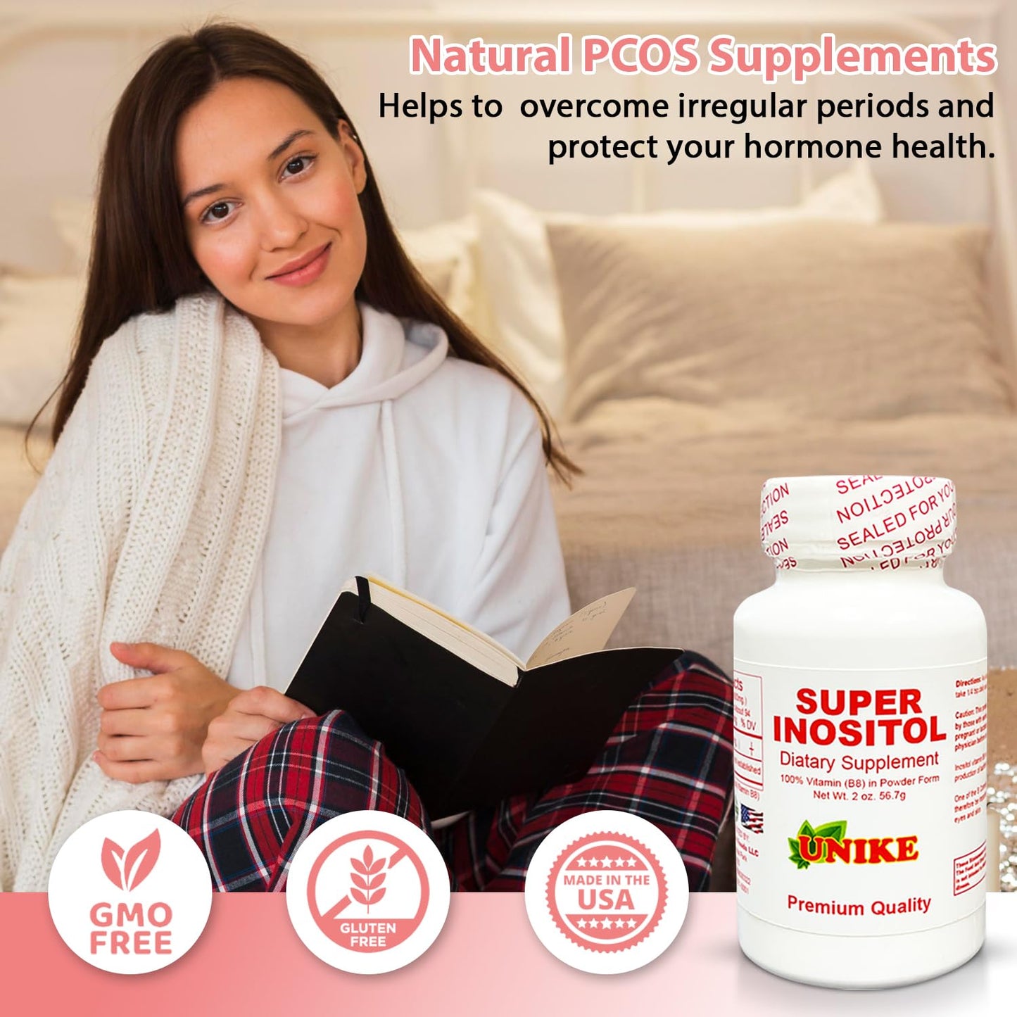 Unike Nutra Super Inositol Dietary Supplement Inositol (Vitamin B8) Powder, 48