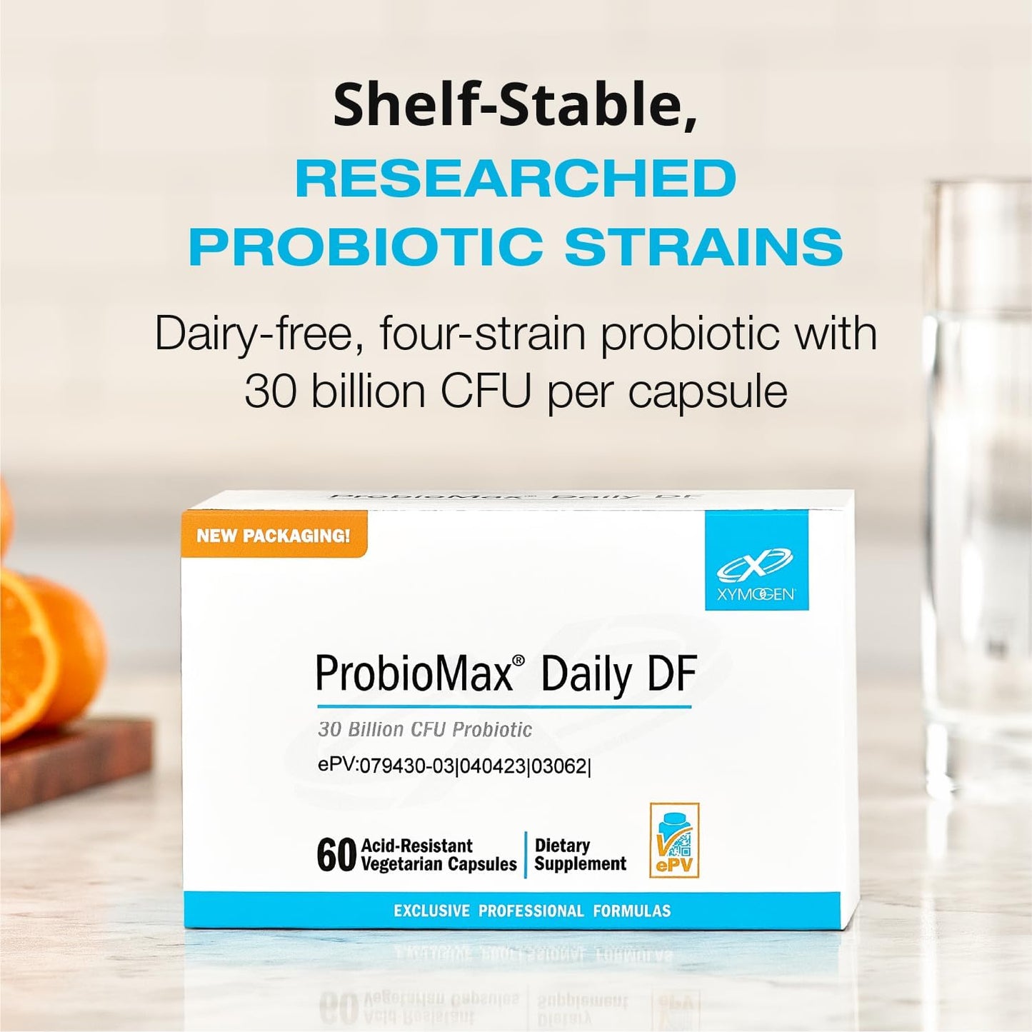 XYMOGEN ProbioMax Daily 30B - 30 Billion CFU Multi-Strain Formula, Digestive, Immune & Microbiome Support, Dairy & Gluten-Free, 30 Capsules