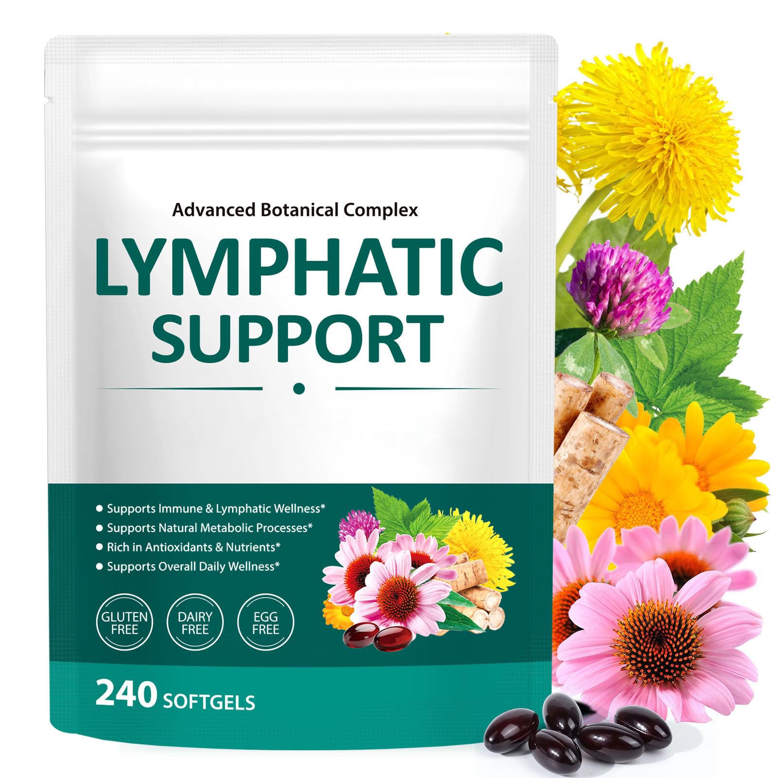 Alstaky Lymphatic Drainage Supplement Softgels 240