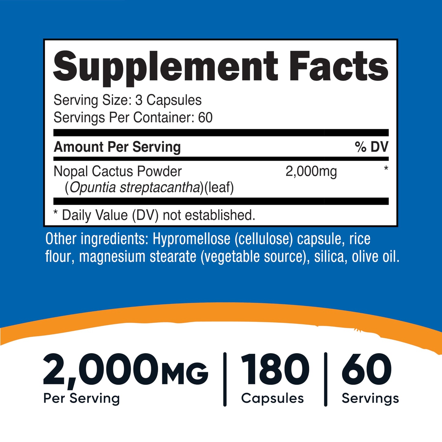 Nutricost Nopal Cactus (2000mg) Capsules, 180 Count