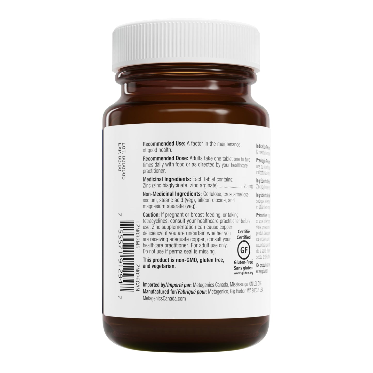 Metagenics Zinc A.G. Tablets, 180