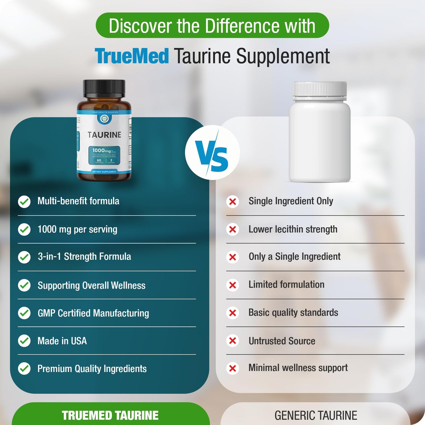 TRUEMED Taurine Capsules 60