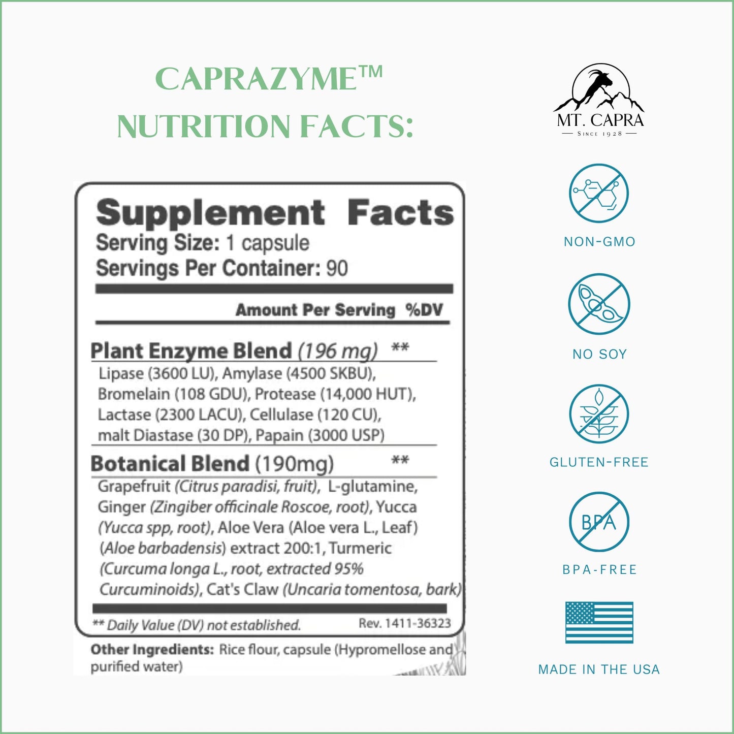 Mt. Capra CapraZyme Capsules 90