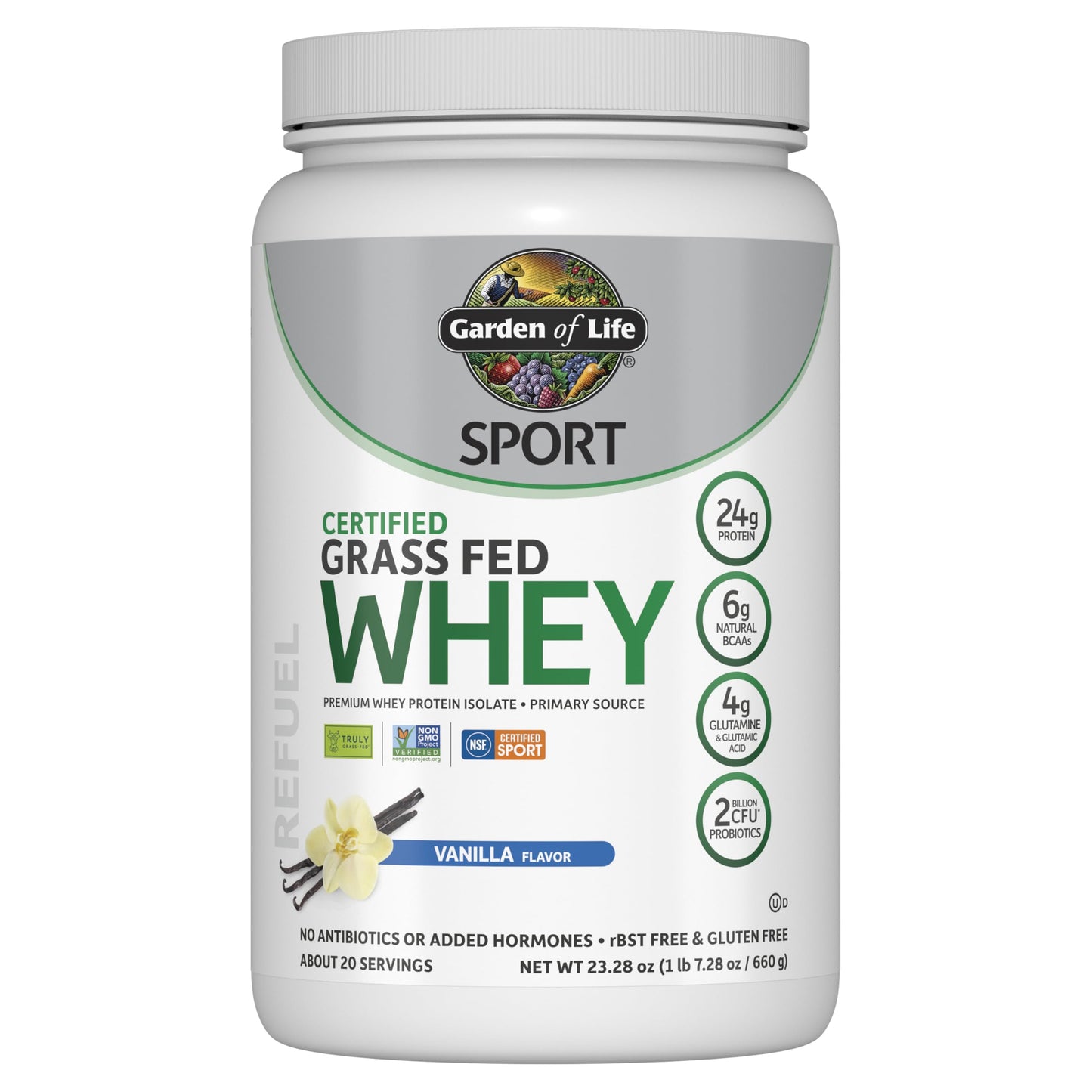 Garden of Life Sport Grass Fed Whey Protein Powder 20 Servings
