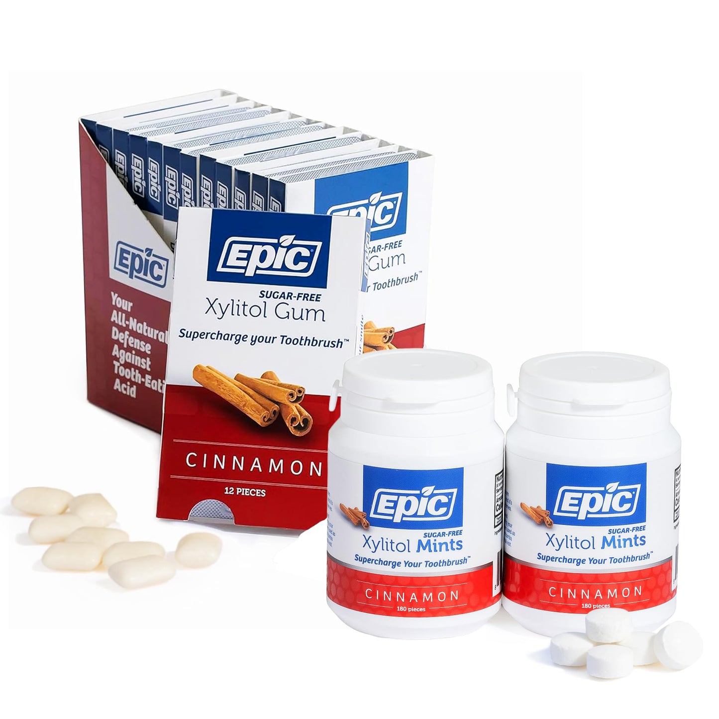 Epic Xylitol Cinnamon Chewing Gum & Mints Bundle 504 Count