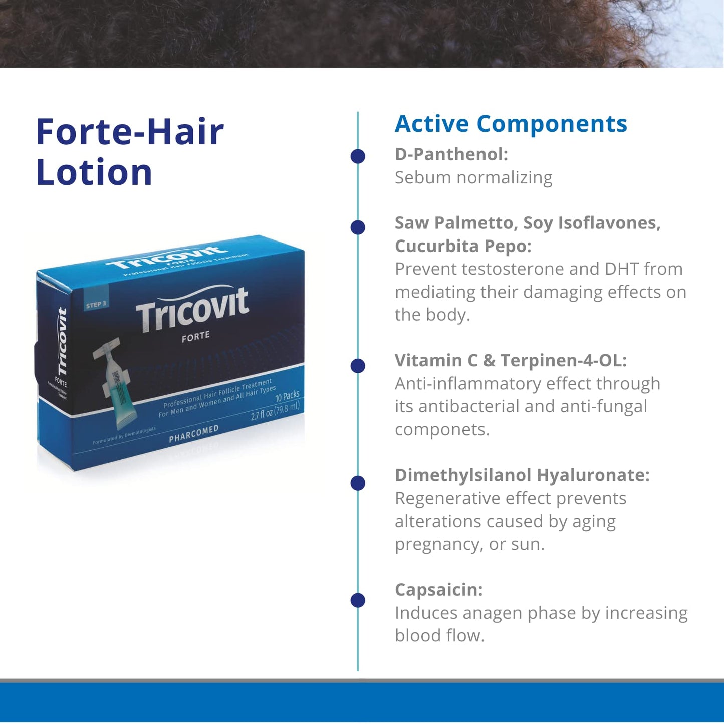 Tricovit Hormonal Emergency Kit Pro Hair Nutrition & Growth Stimulant (60 gels) Capsule & Forte Hair Lotion with Androgen and DHT Blockers for Thinning Hair and Hair Loss (10 packs) Lotion, 2-Pack