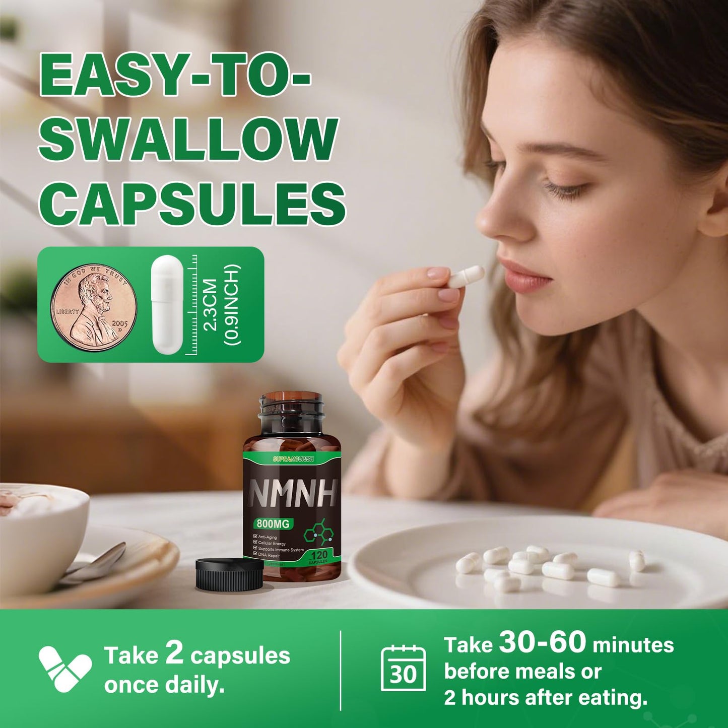 SUPRANOURISH Pure NMNH Supplement 120 Capsules