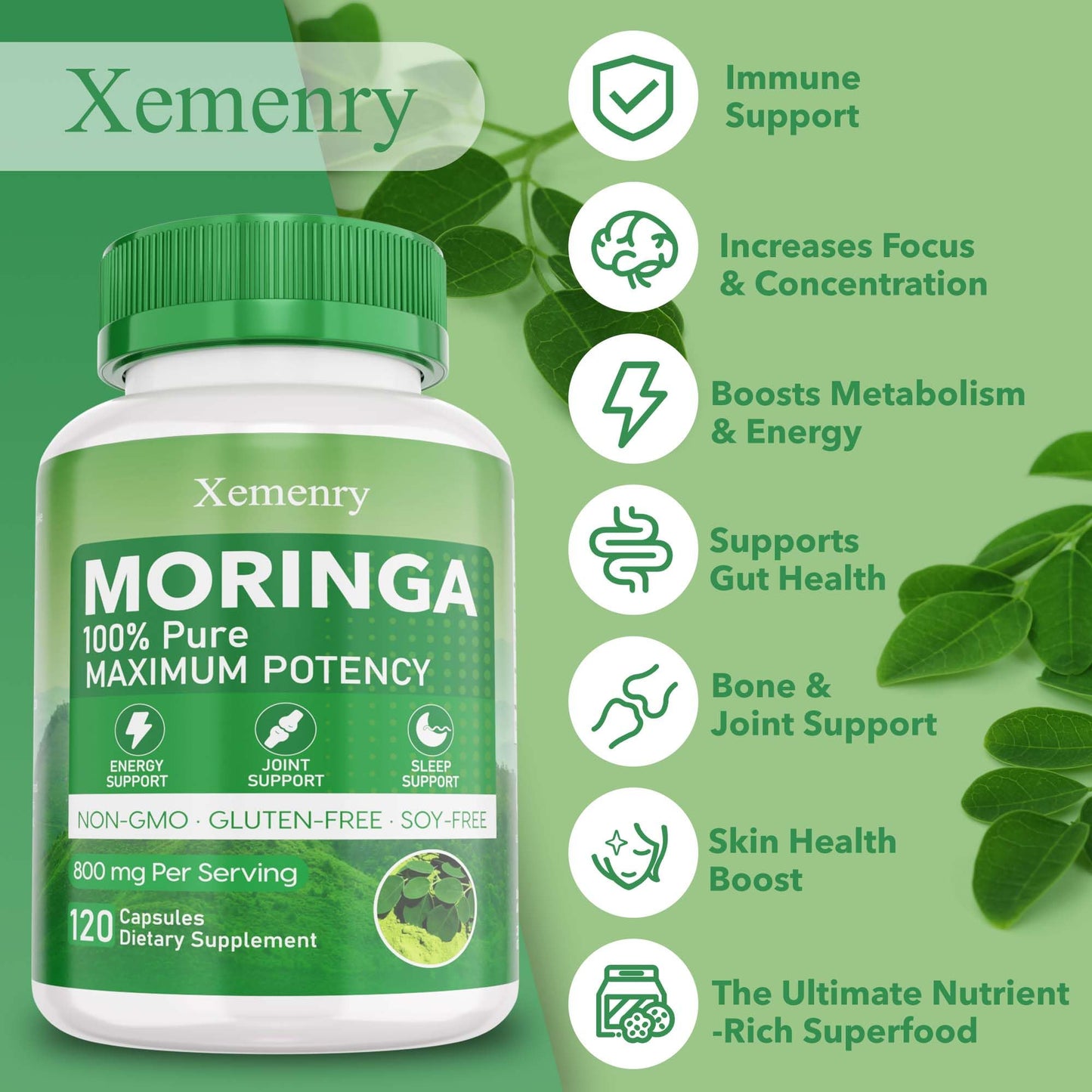 Xemenry Moringa Capsules Capsule 120 Count