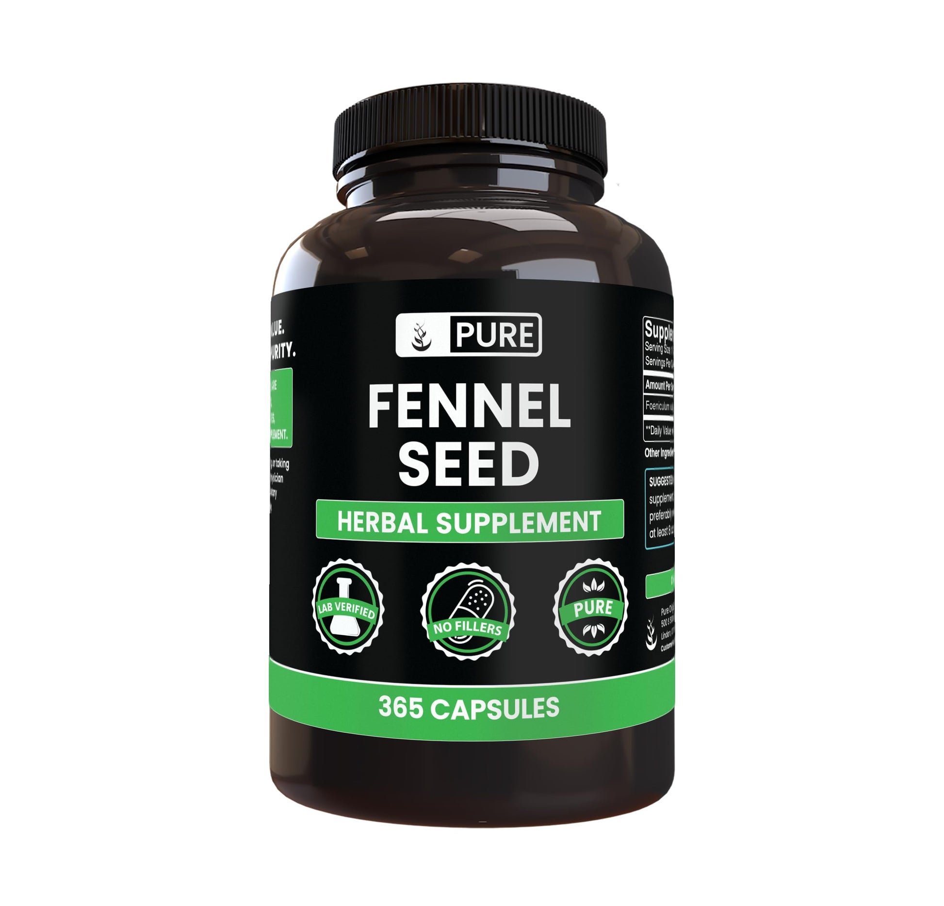 PURE ORIGINAL INGREDIENTS Fennel Seed Capsules 365