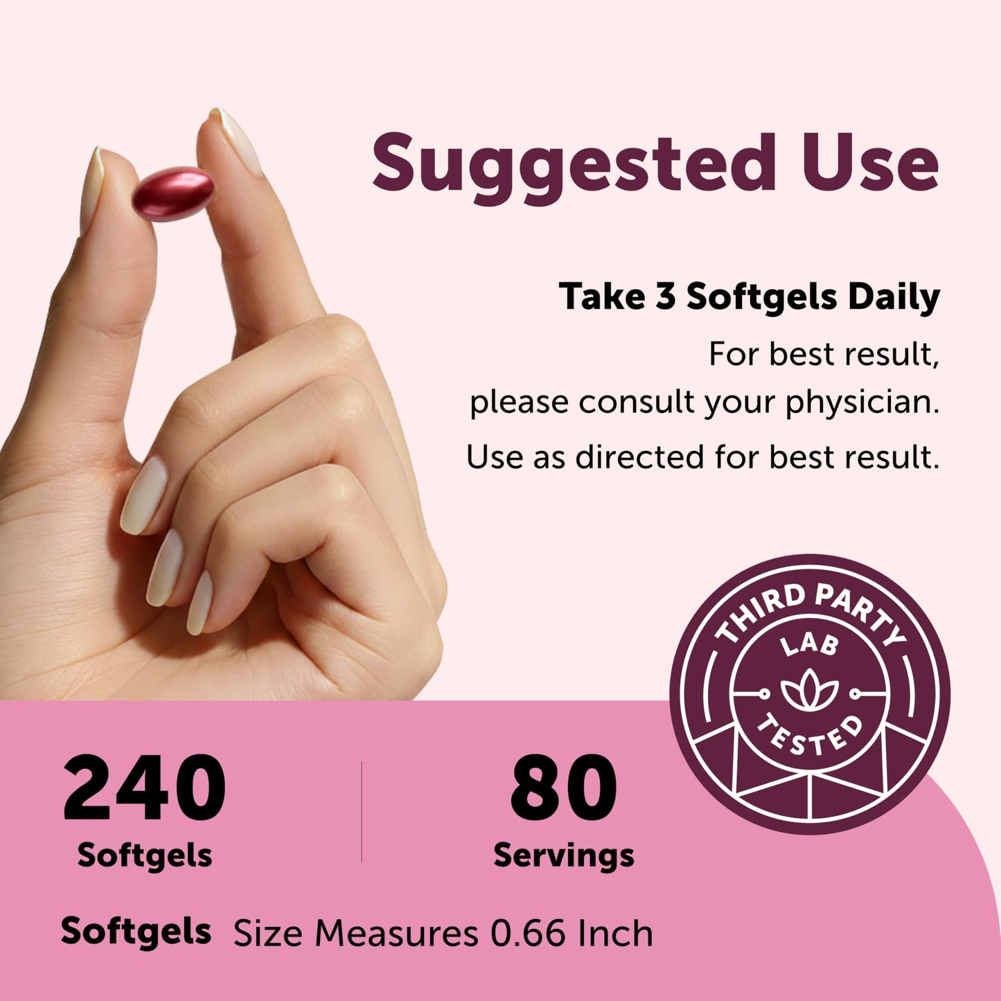 Micro Ingredients Ashwagandha for Women 600 mg Per Serving Softgels 240 Count