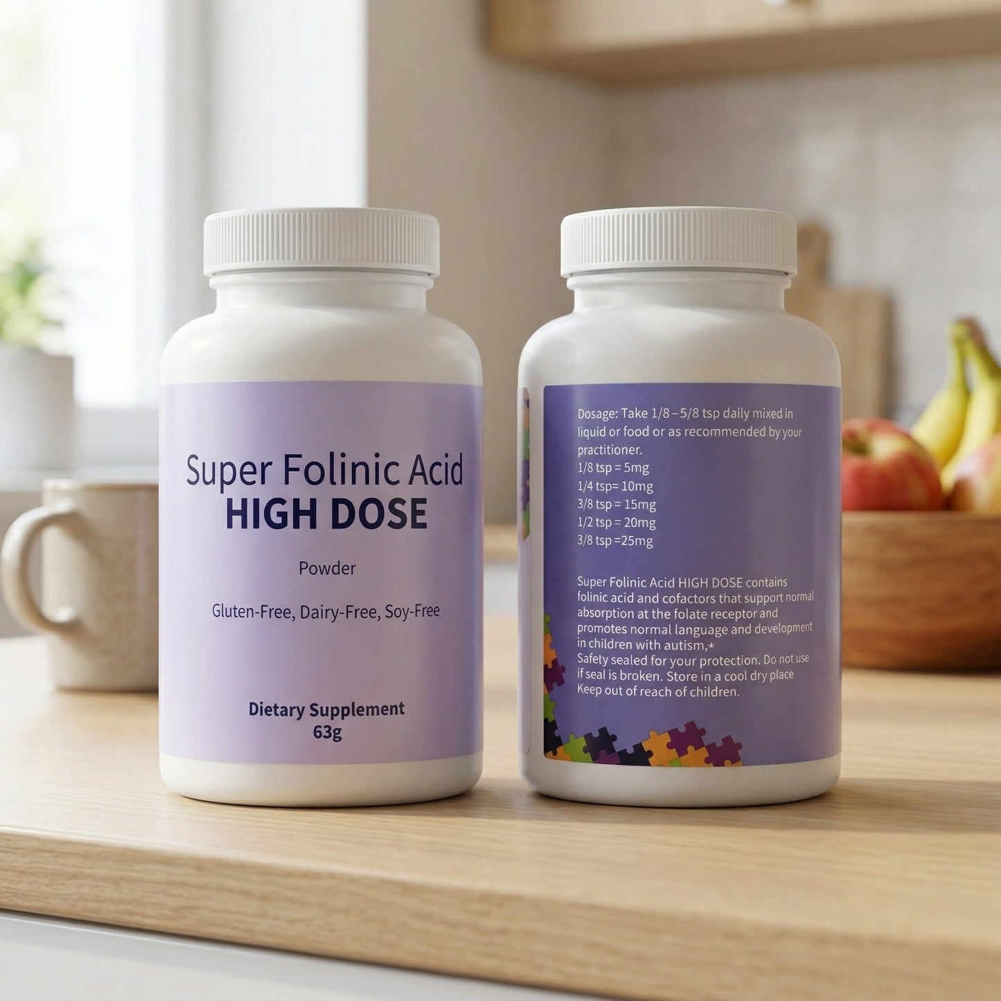 Sentk Super Folinic Acid High Dose Powder, 2 Pack, 1 Ounce per Bottle