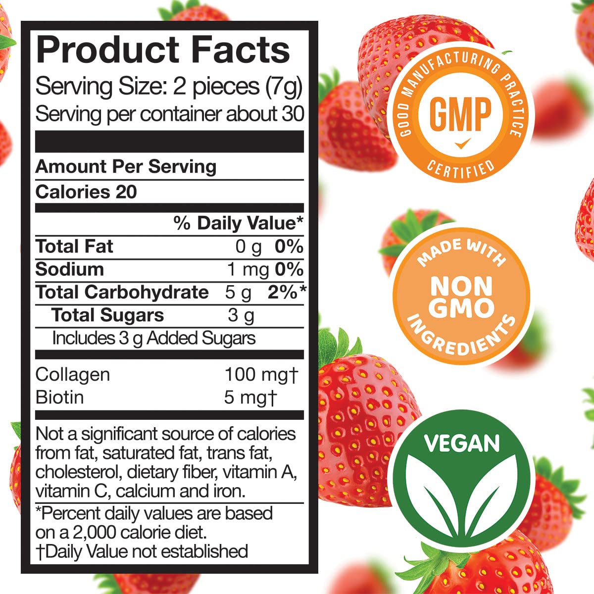 Safer Products Collagen Biotin Gummies 60 Count