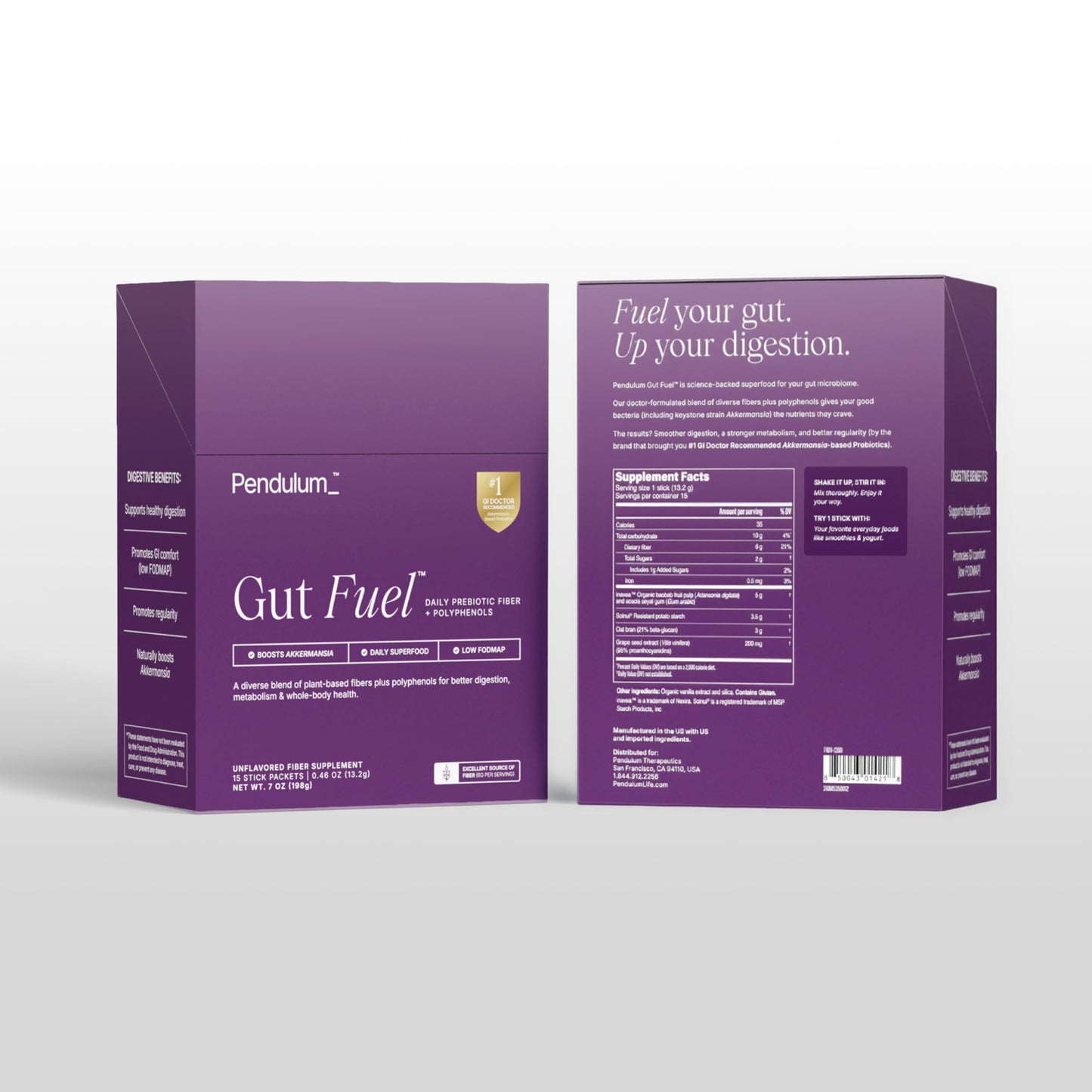 Pendulum Gut Fuel Fiber + Polyphenol Prebiotic Blend Powder, 7 oz