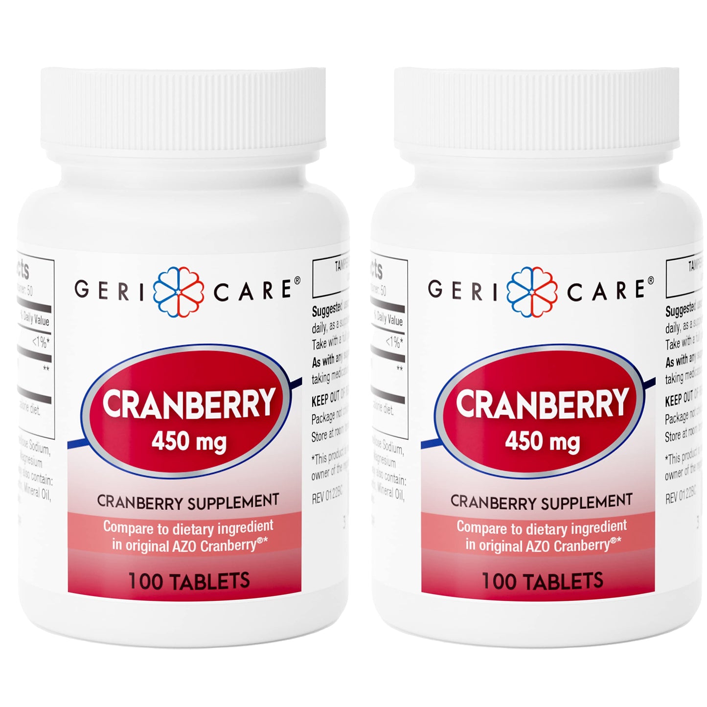 GeriCare High-Potency Cranberry Supplement 450mg 200 Tablets
