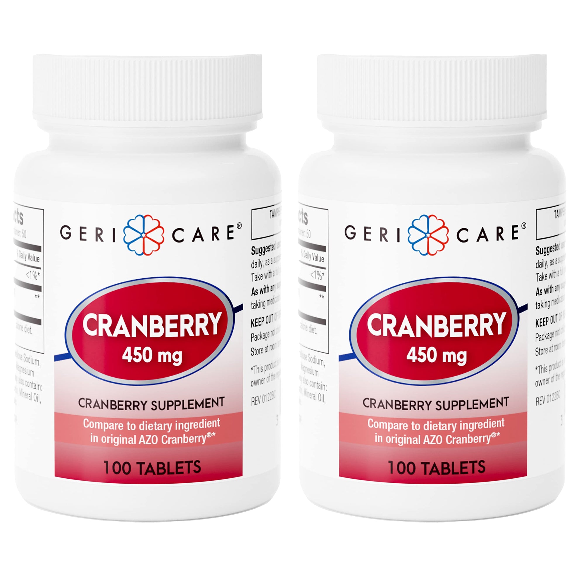 GeriCare High-Potency Cranberry Supplement 450mg 200 Tablets