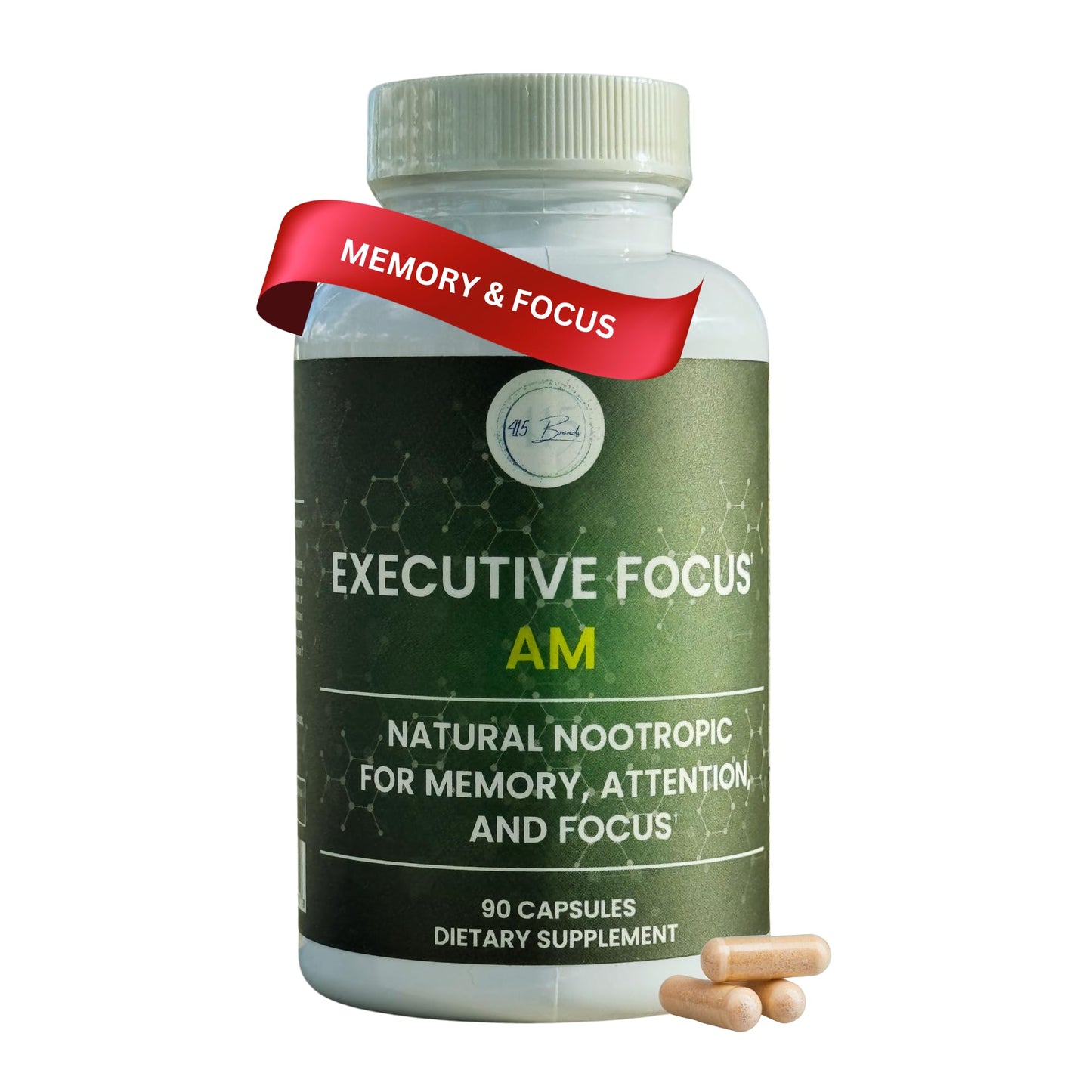 Executive Focus AM Nootropic Brain Supplement Capsule, 90 Count